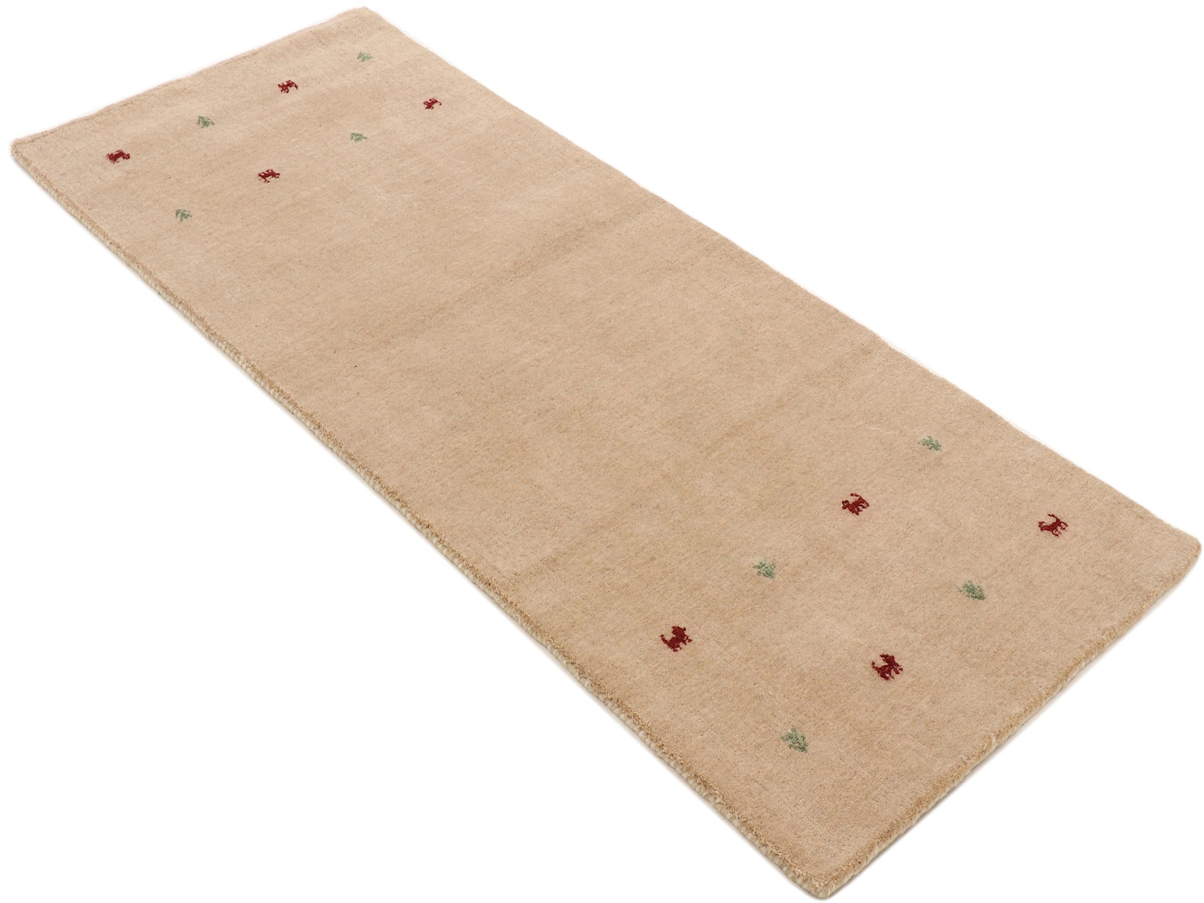 carpetfine Wollteppich »Gabbeh Uni, auch als Läufer und Rund erhältlich«, rechteckig, 15 mm Höhe, reine Wolle, handgewebt, Gabbeh Loom Tiermotiv, grosse Farbauswahl