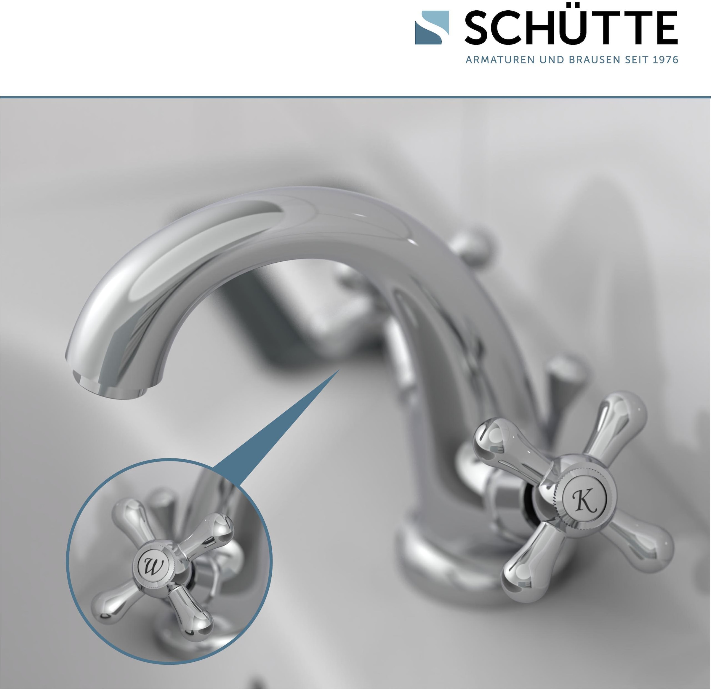 Schütte Robinet de lavabo »Elk« avec tige de traction, garniture de vidange, mitigeur, chrome