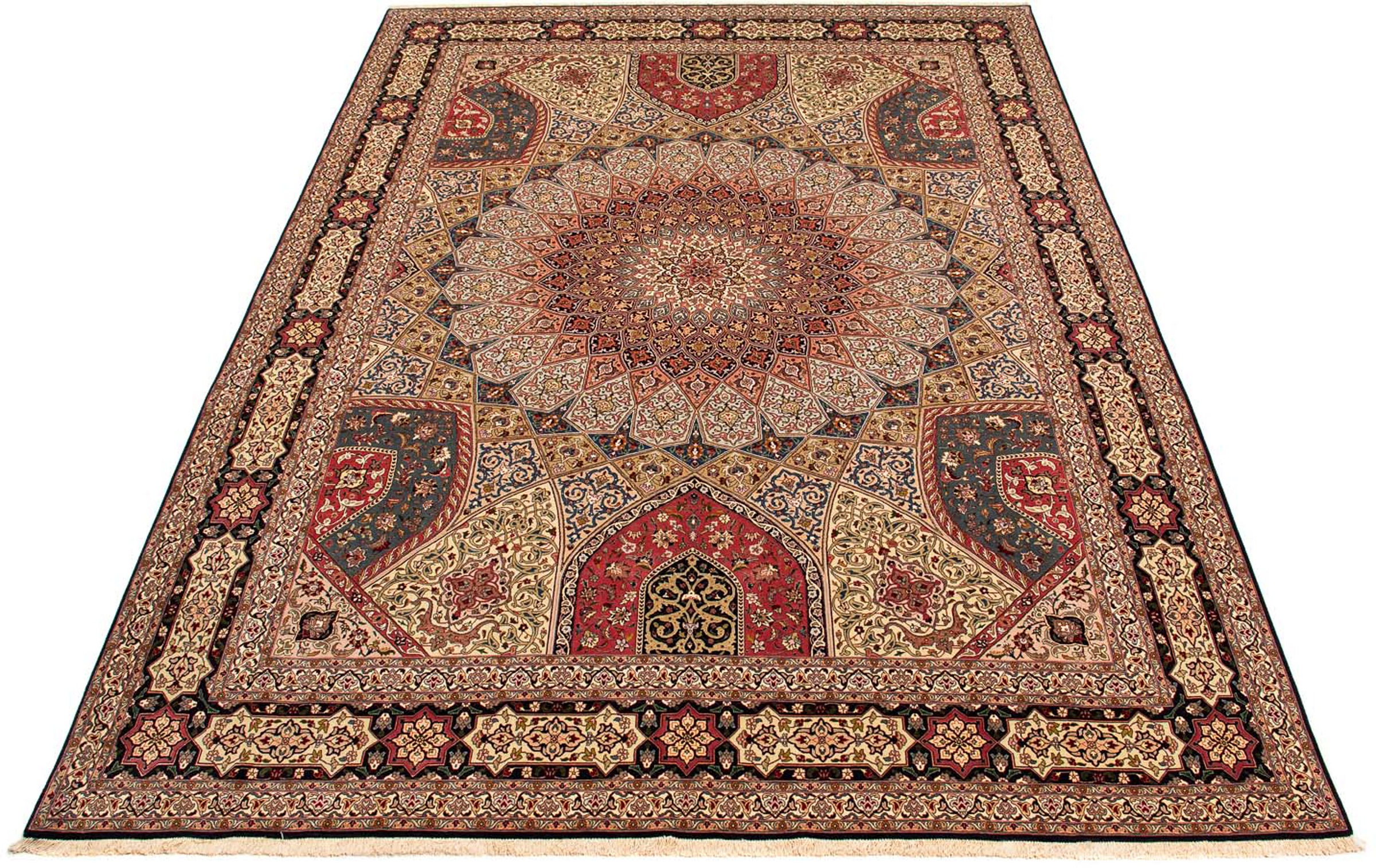 Image of morgenland Orientteppich »Perser - Täbriz - Royal - 398 x 298 cm - mehrfarbig«, rechteckig, 7 mm Höhe, Wohnzimmer, Handgeknüpft, Einzelstück mit Zertifikat bei Ackermann Versand Schweiz