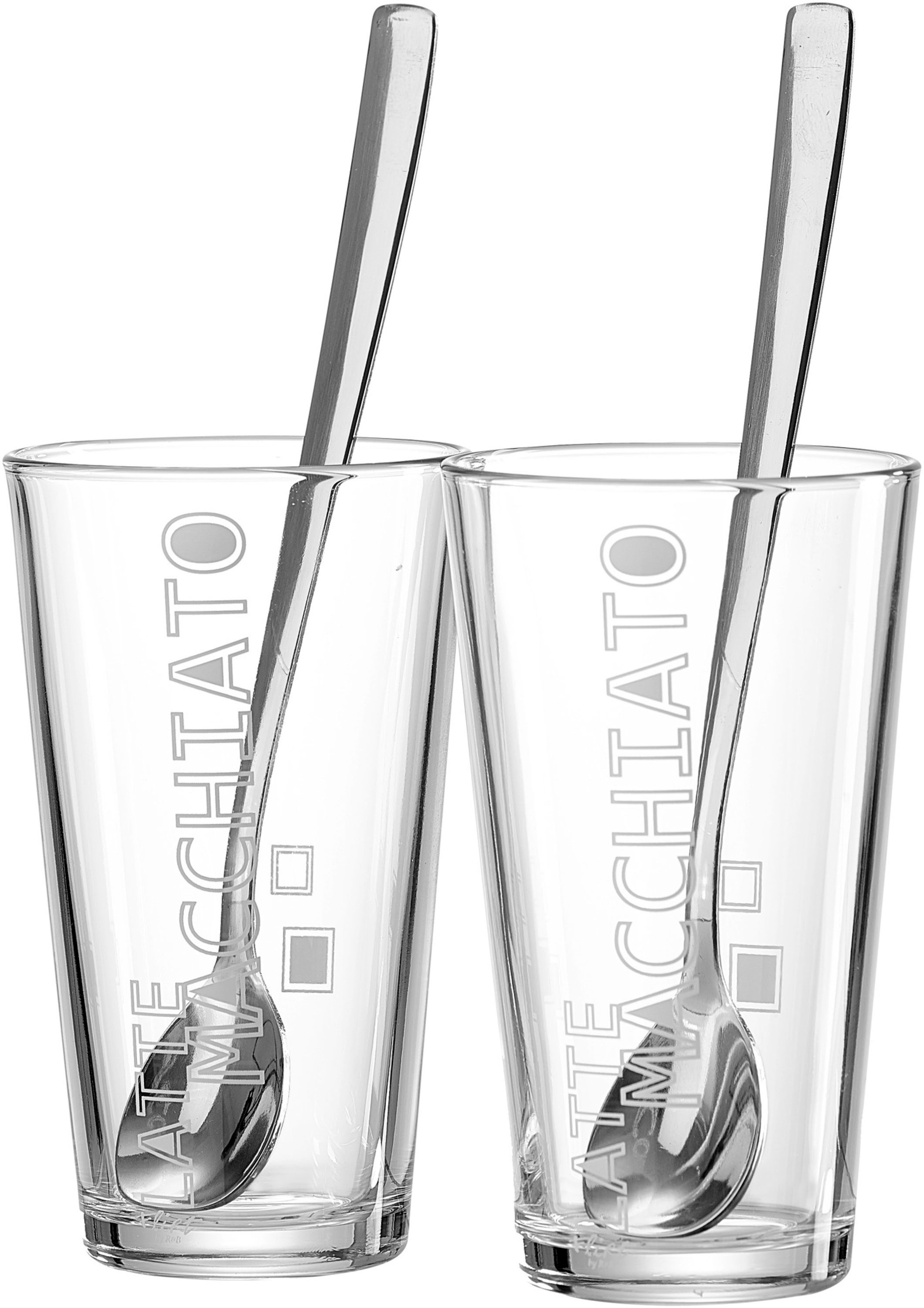 Image of Ritzenhoff & Breker Latte-Macchiato-Glas "Lena" 350 ml, 4-teilig, inkl. 2 Löffel aus rostfreiem Edelstahl