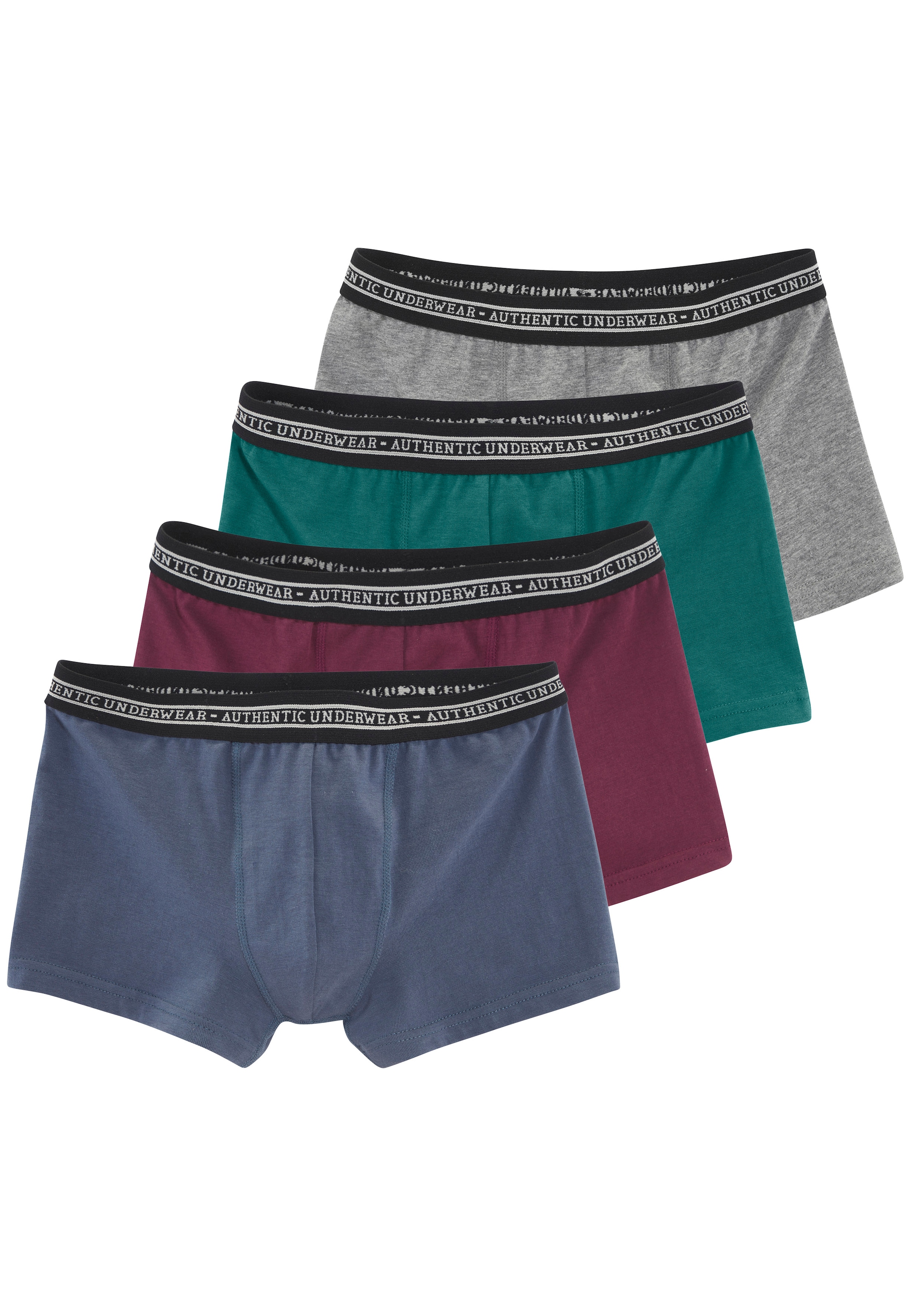 AUTHENTIC LE JOGGER Boxer »Boxershorts für Jungen« Packung, 4 Stk. in  klassischer Passform mit Webbund