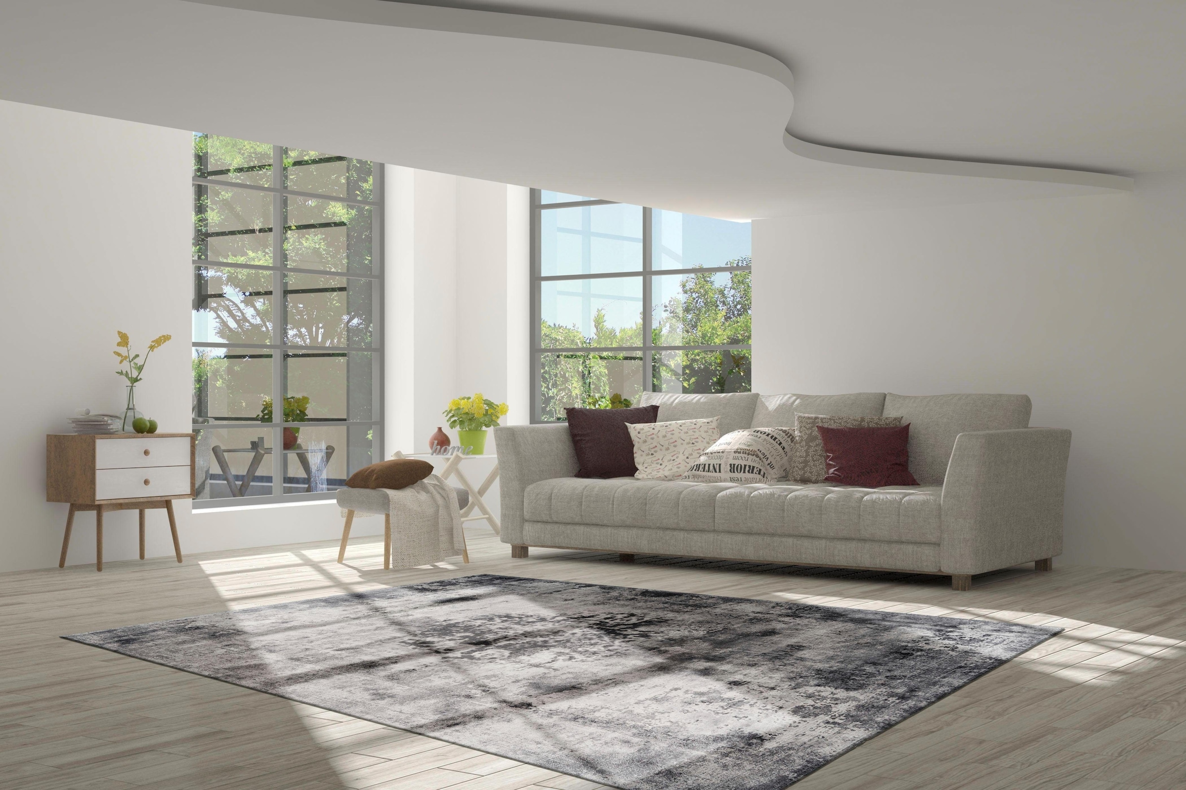 calo-deluxe Teppich »Layata 8034« rechteckig 9 mm Höhe Kurzflor, Wohnzimmer