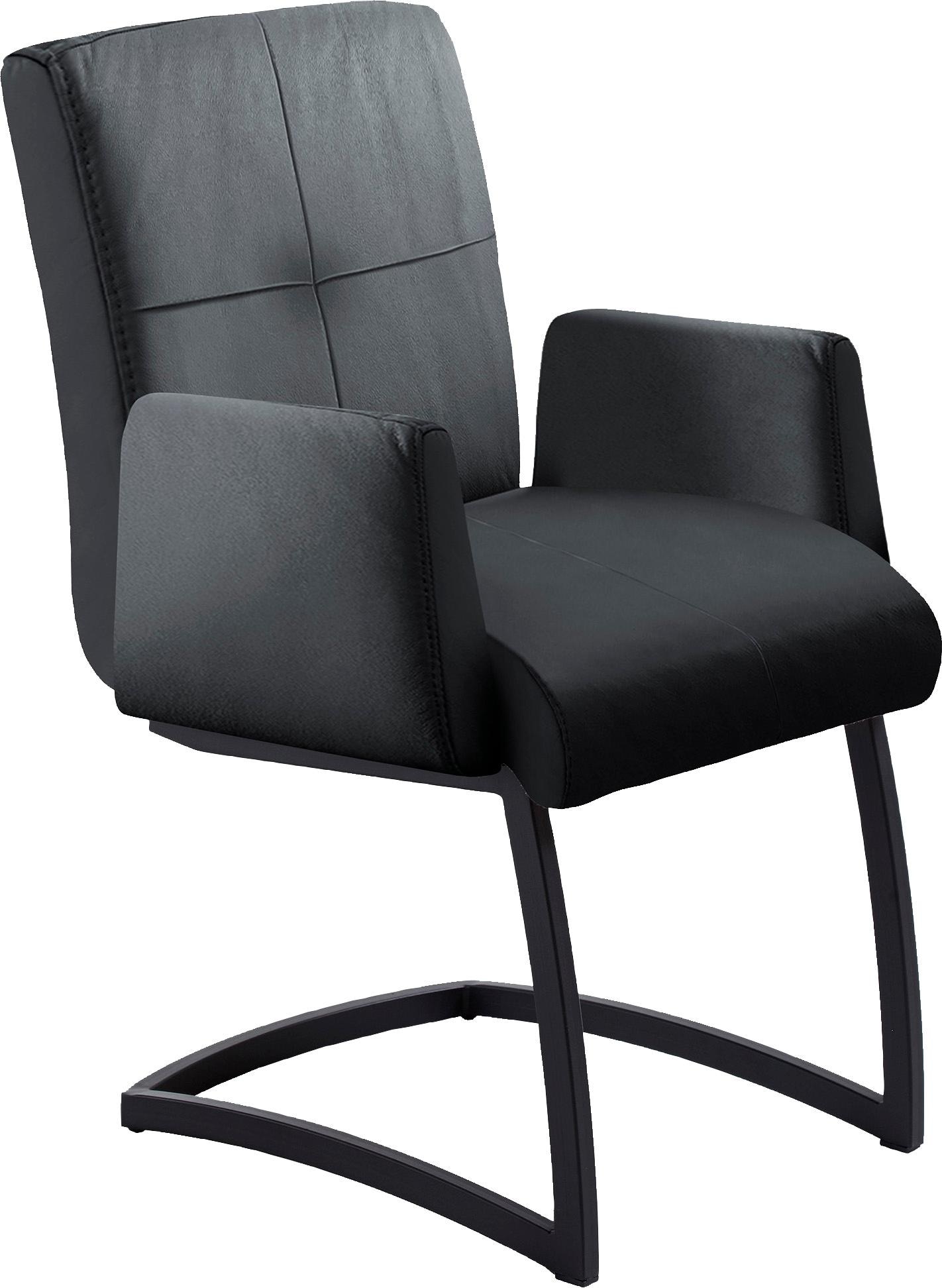 exxpo - sofa fashion Freischwinger »Affogato mit komfortablen Armlehnen«, Kunstleder SOFTLUX®, attraktiven Kreuznaht in der Rückenlehne