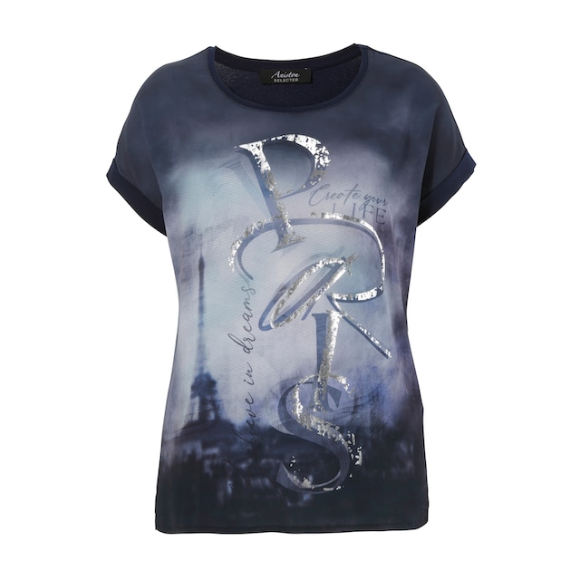 ♕ Aniston SELECTED Blusenshirt, mit glänzendem Folienprint  versandkostenfrei auf