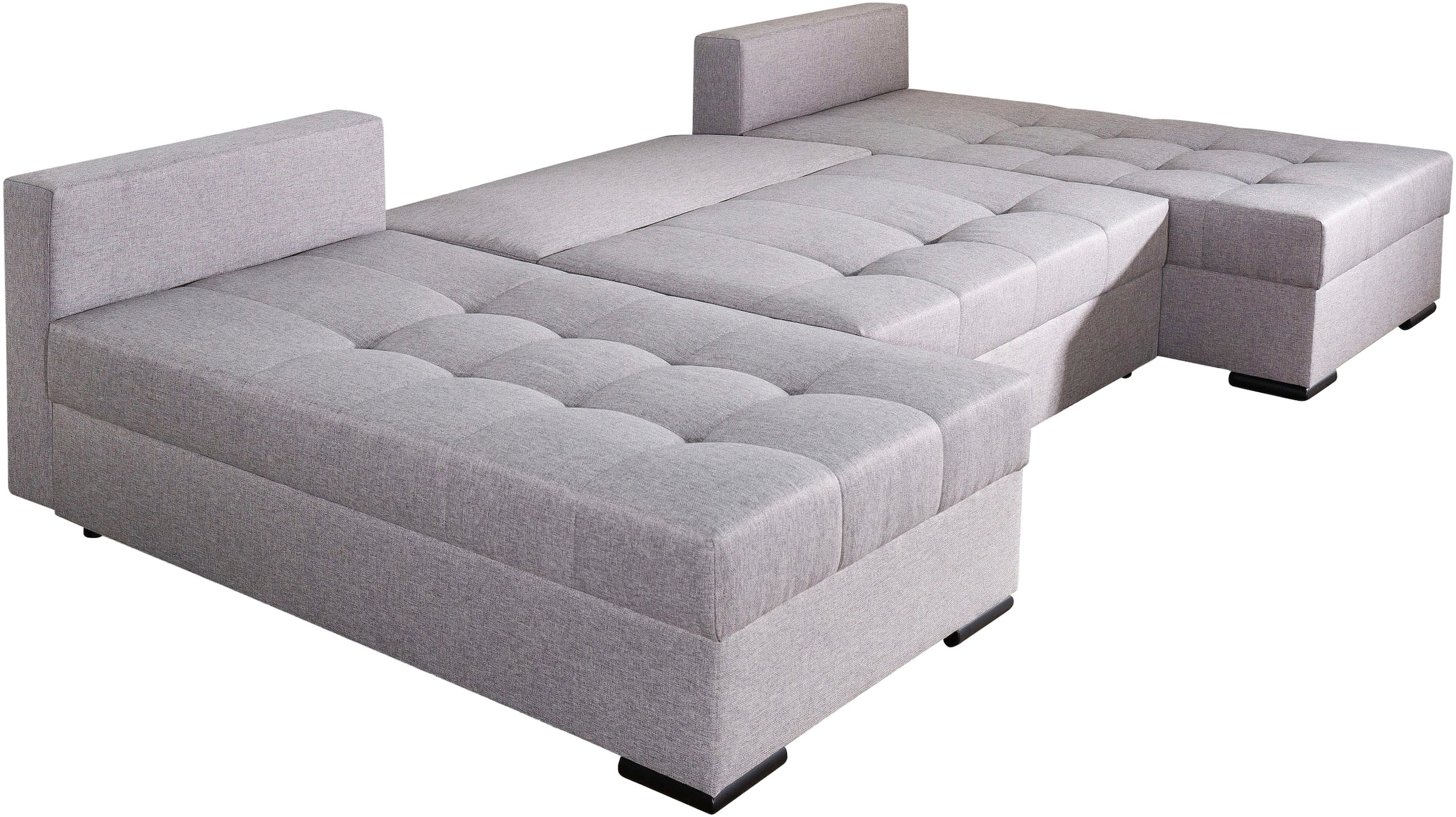 COLLECTION AB Wohnlandschaft »Josy, U-Form, Schlafsofa mit Bettkasten«, (Cord-/Mix), flexible Recamiere, Breite: 269cm, inklusive Rückenkissen
