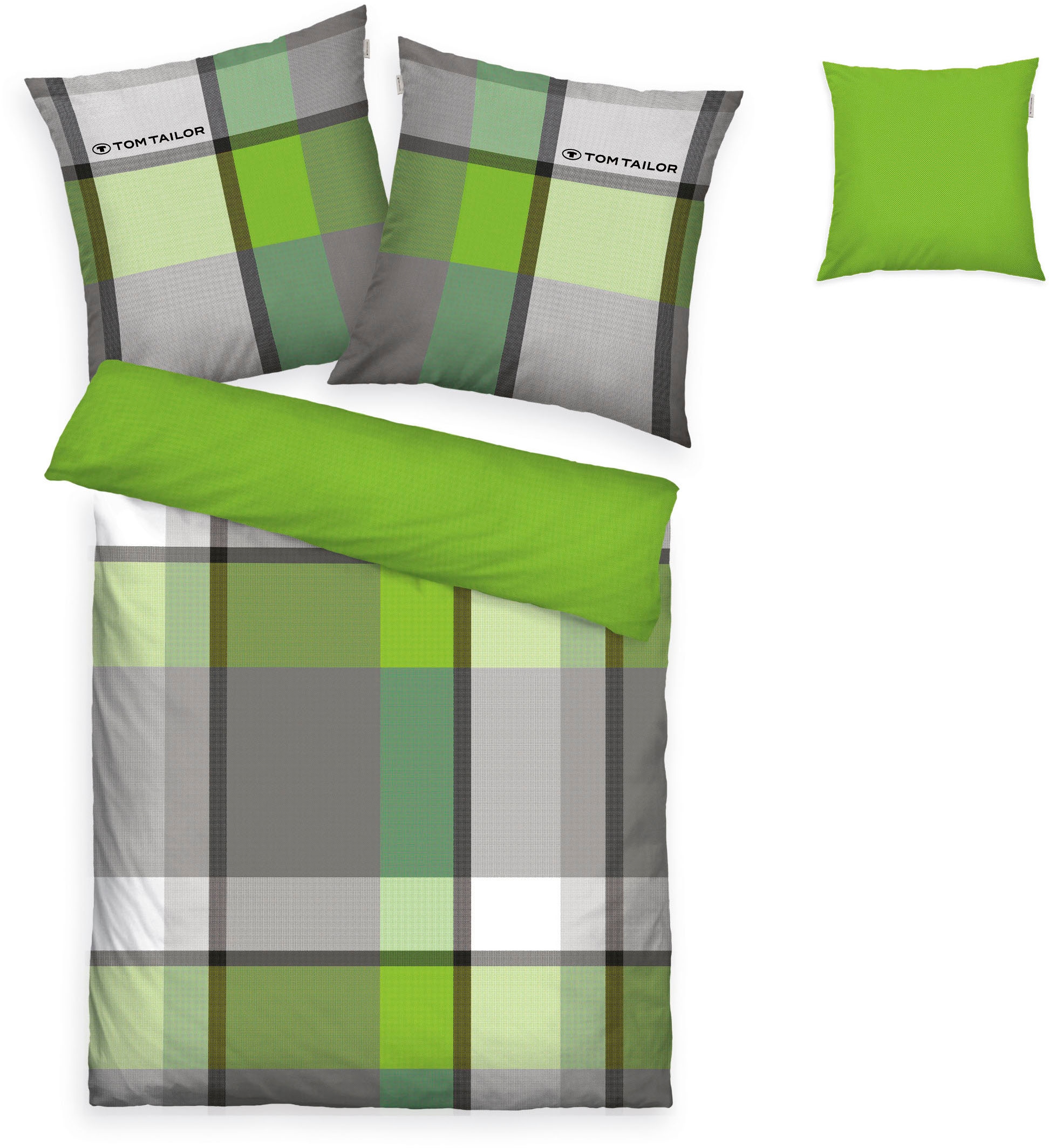 TOM TAILOR HOME Bettwäsche »Lenny in Gr. 135x200 oder 155x220 cm« 3 mit GRATIS-Zugabe: Kissenhülle 1tlg., in Biber und Renforcé erhältlich
