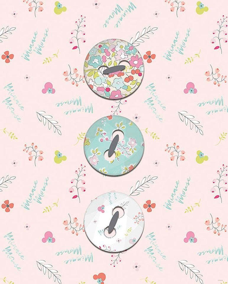 Image of Komar Bild "Minnie Mouse Buttons" Disney 1 Stk. tlg. Wandbild zur Dekoration im Kinderzimmer - ohne Rahmen