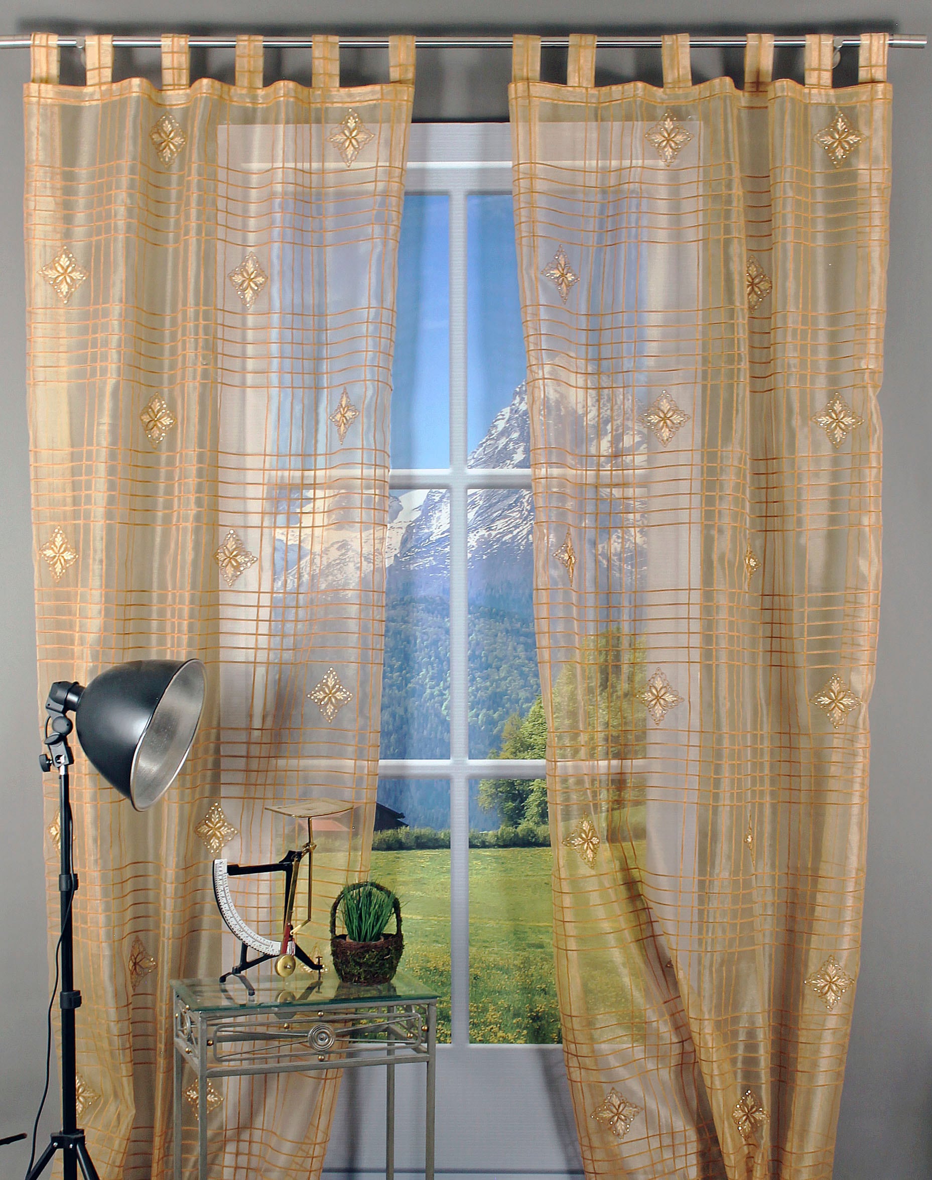 HOSSNER - ART OF HOME DECO Gardine »Stellisee«, (1 St.), Schlaufenschal im besonderen Design