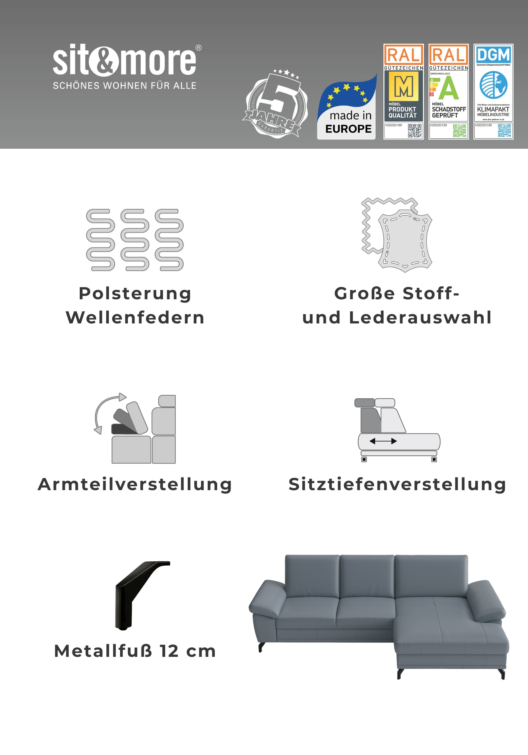 sit&more Polsterhocker »Chelsea« mit praktischen Stauraum