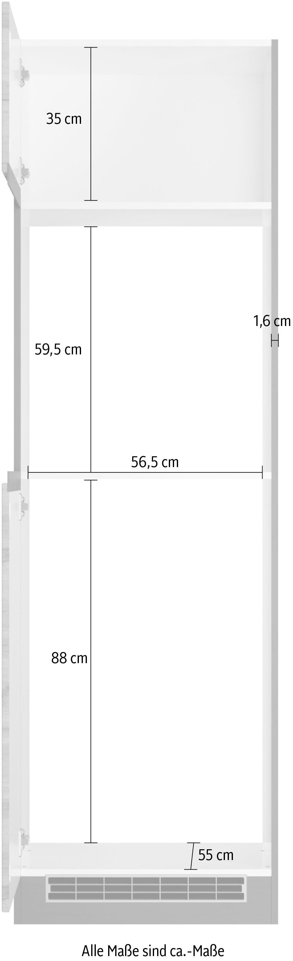 KOCHSTATION Four/réfrigérateur encastrable »KS-Riesa« Largeur 60 cm, façades MDF