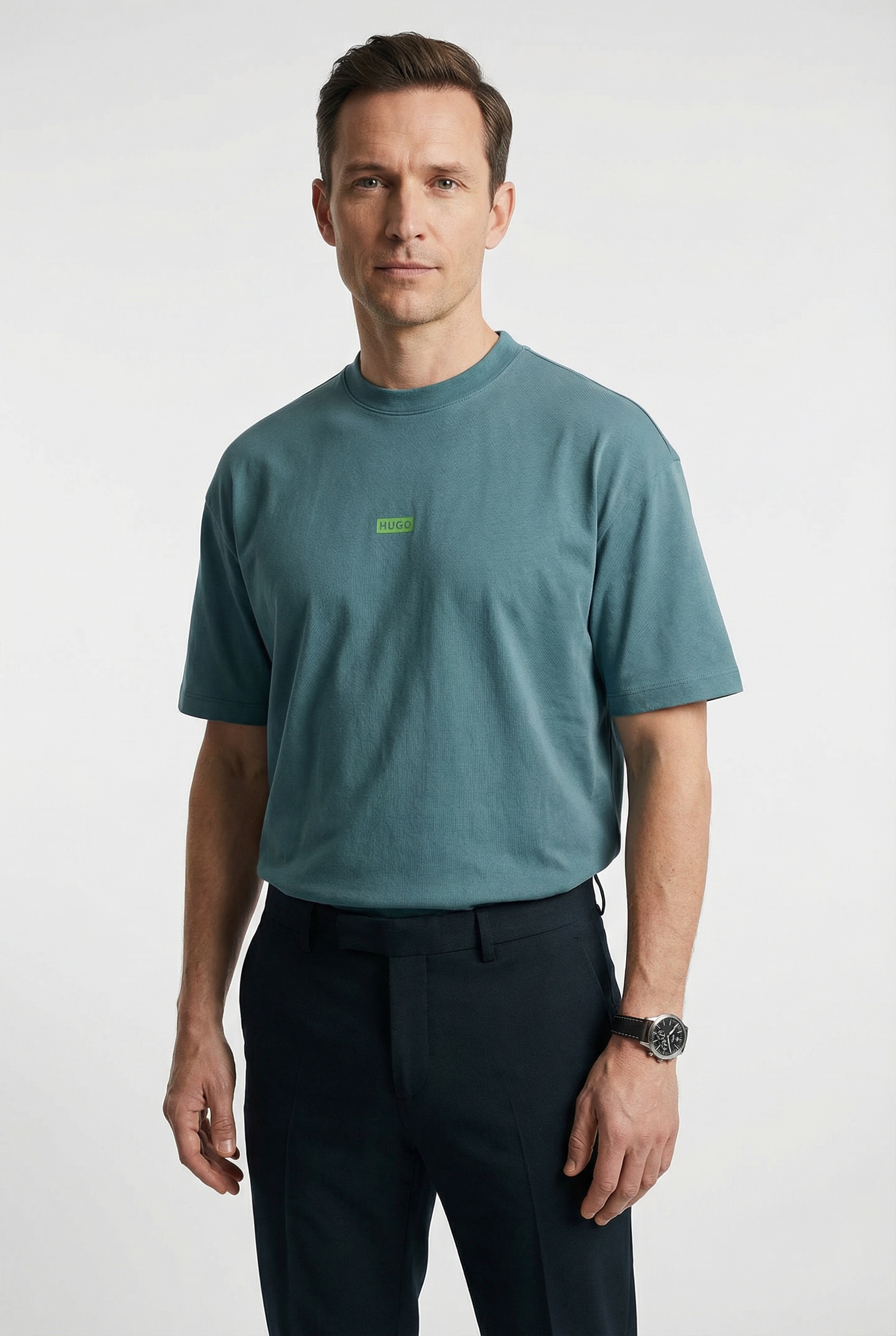 HUGO Blue T-Shirt »Nalono« mit Logodruck, Oversized Look mit Backprint