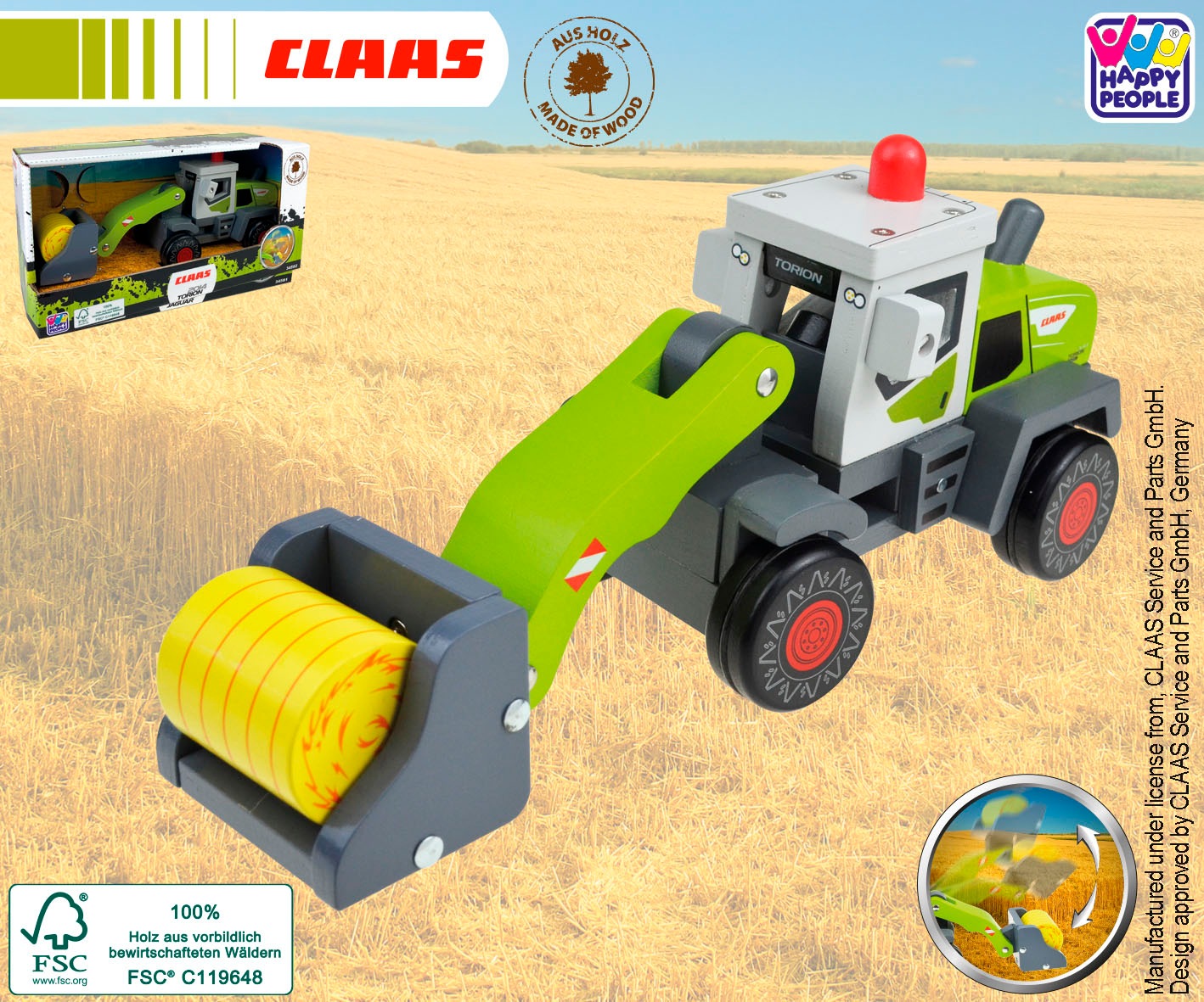 Happy People Spielzeug-Radlader »CLAAS Kids Torion 2014« aus Holz