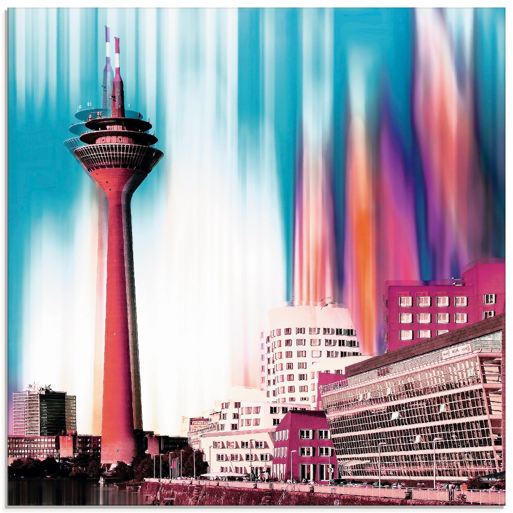 Artland Glasbild »Düsseldorf Skyline Collage I«, Deutschland, (1 St.), in verschiedenen Grössen