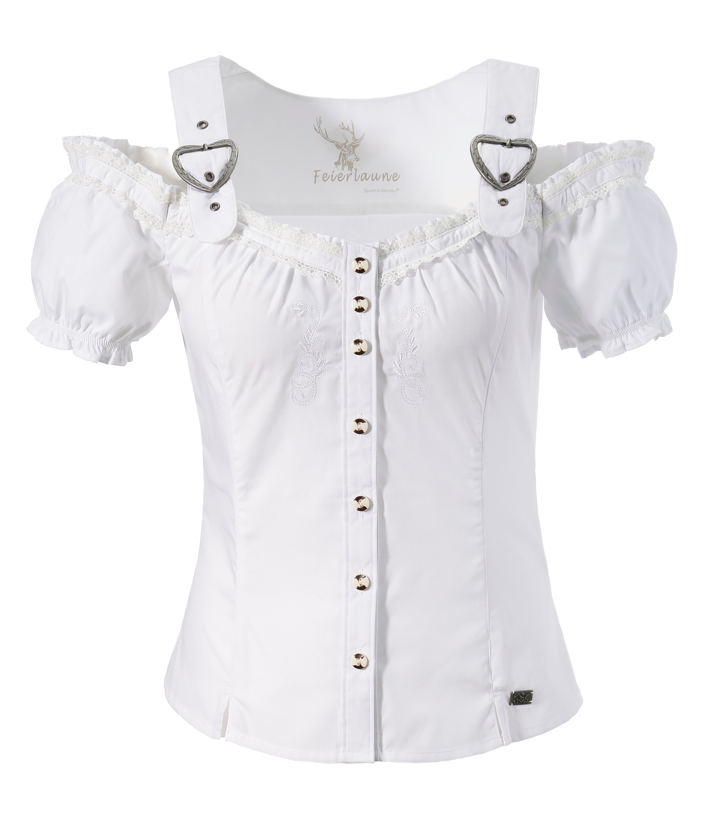 Trachtenbluse Damen mit zarter Stickerei