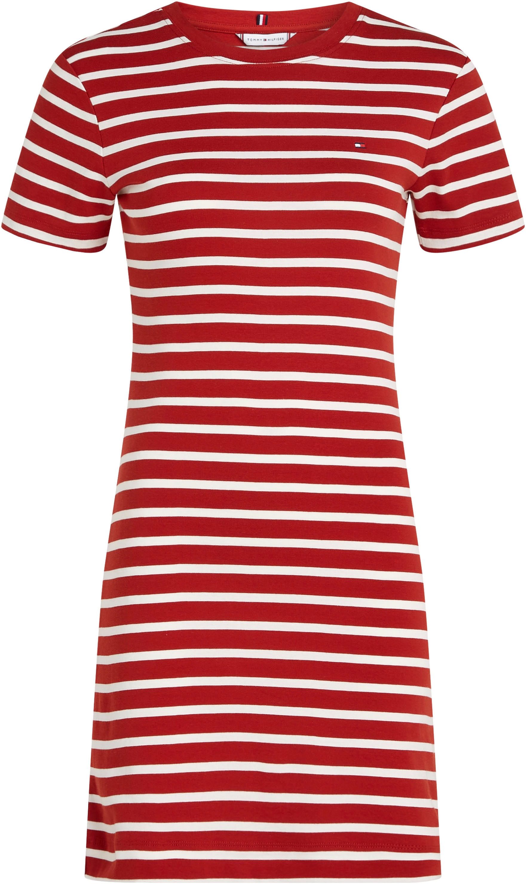 Tommy Hilfiger Shirtkleid »NEW CODY STR SLIM KNEE DRS SS«, mit allover Streifendessin, Logo-Flag