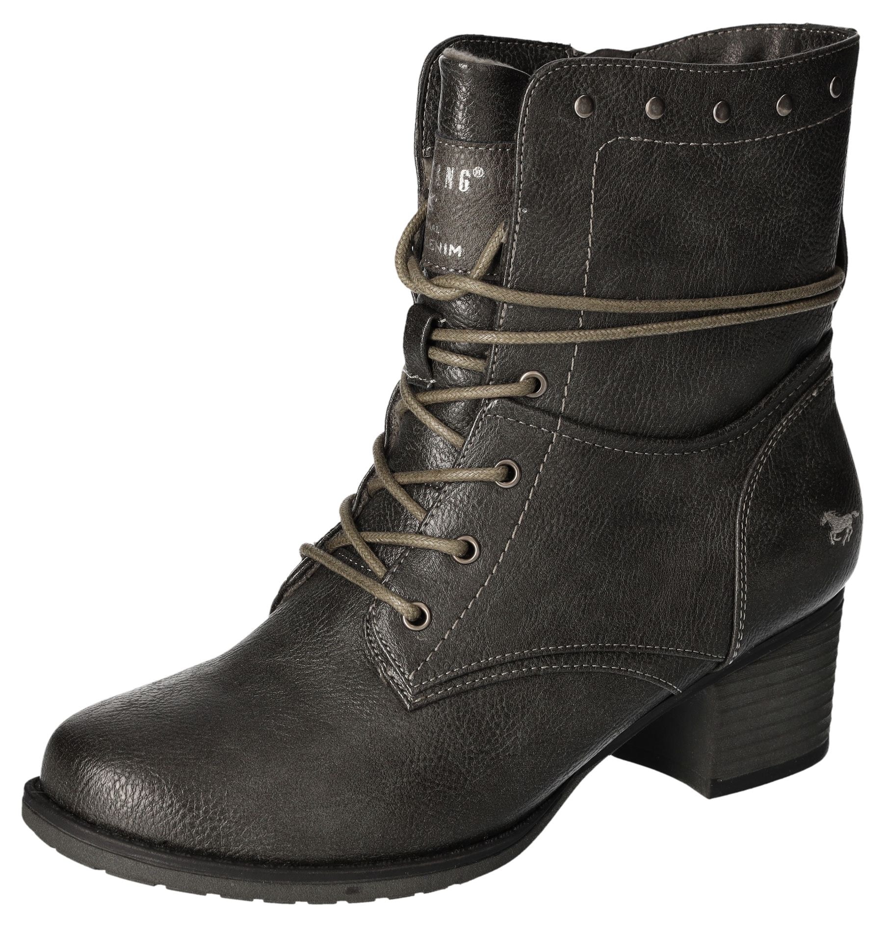 Mustang Shoes Stiefelette, Bikerboots, Stiefelette mit Innenreissverschluss