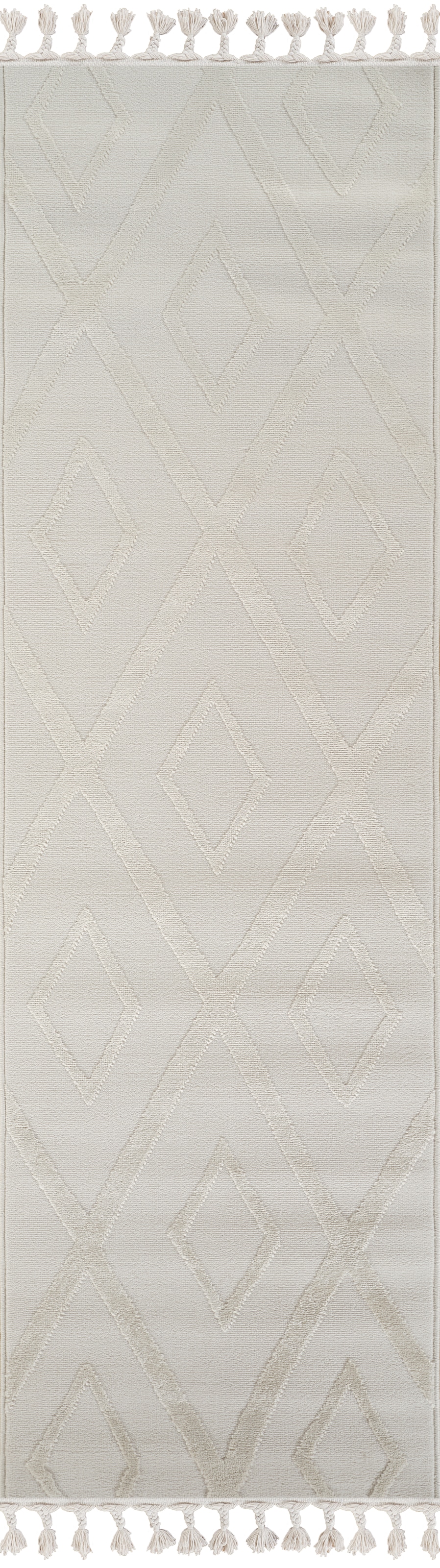 my home Läufer »Otilie« rechteckig 11 mm Höhe dichte Qualität, Woll-Look, Boho, mit Fransen und Rauten, Scandi