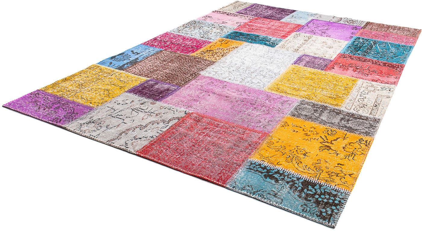 Hochflor-Läufer »Patchwork Patchwork 300 x 85 cm«, rechteckig, 8 mm Höhe, Handgeknüpft