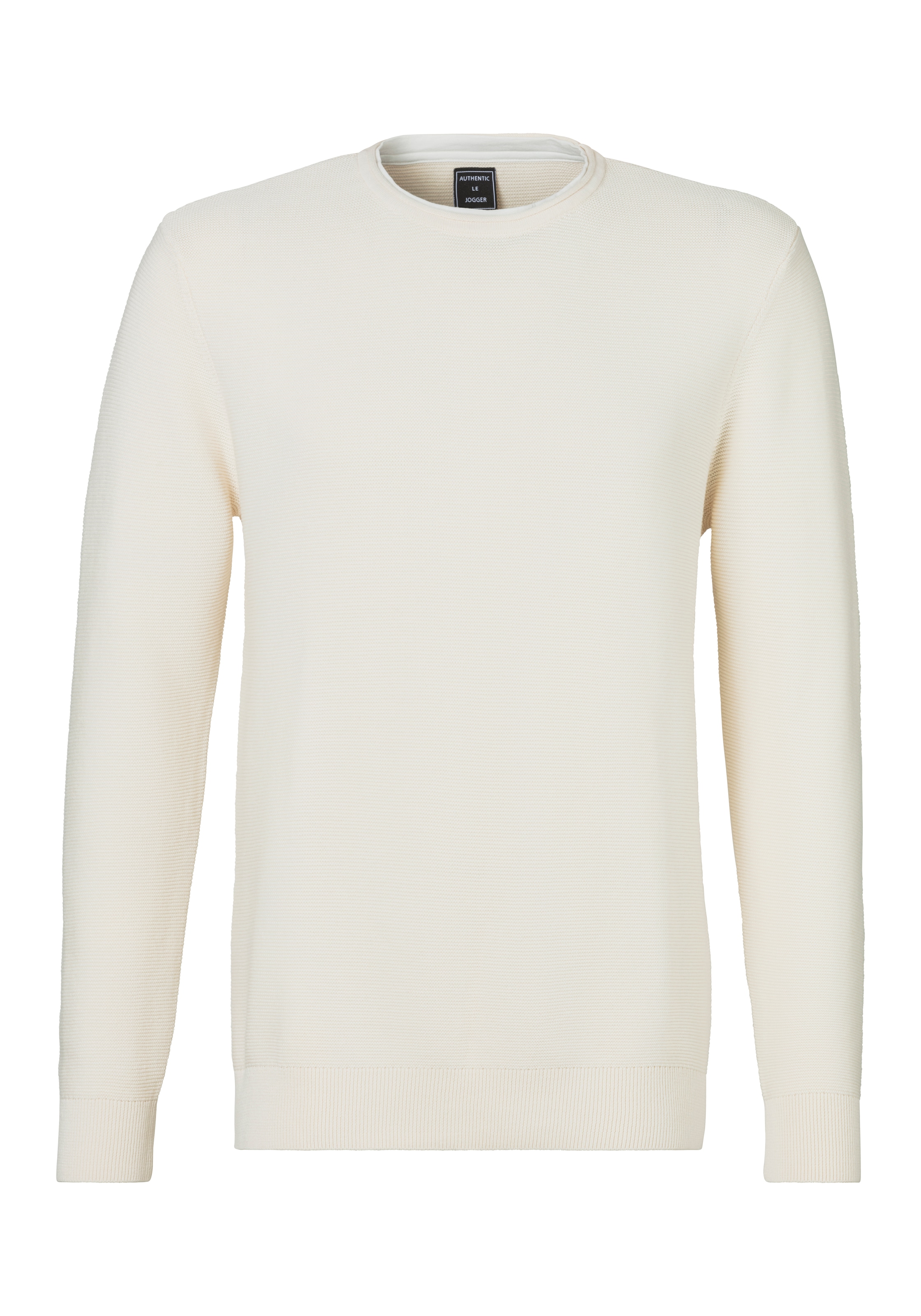 AUTHENTIC LE JOGGER Strickpullover, mit Double-Layer Optik, Pullover aus reiner Baumwolle