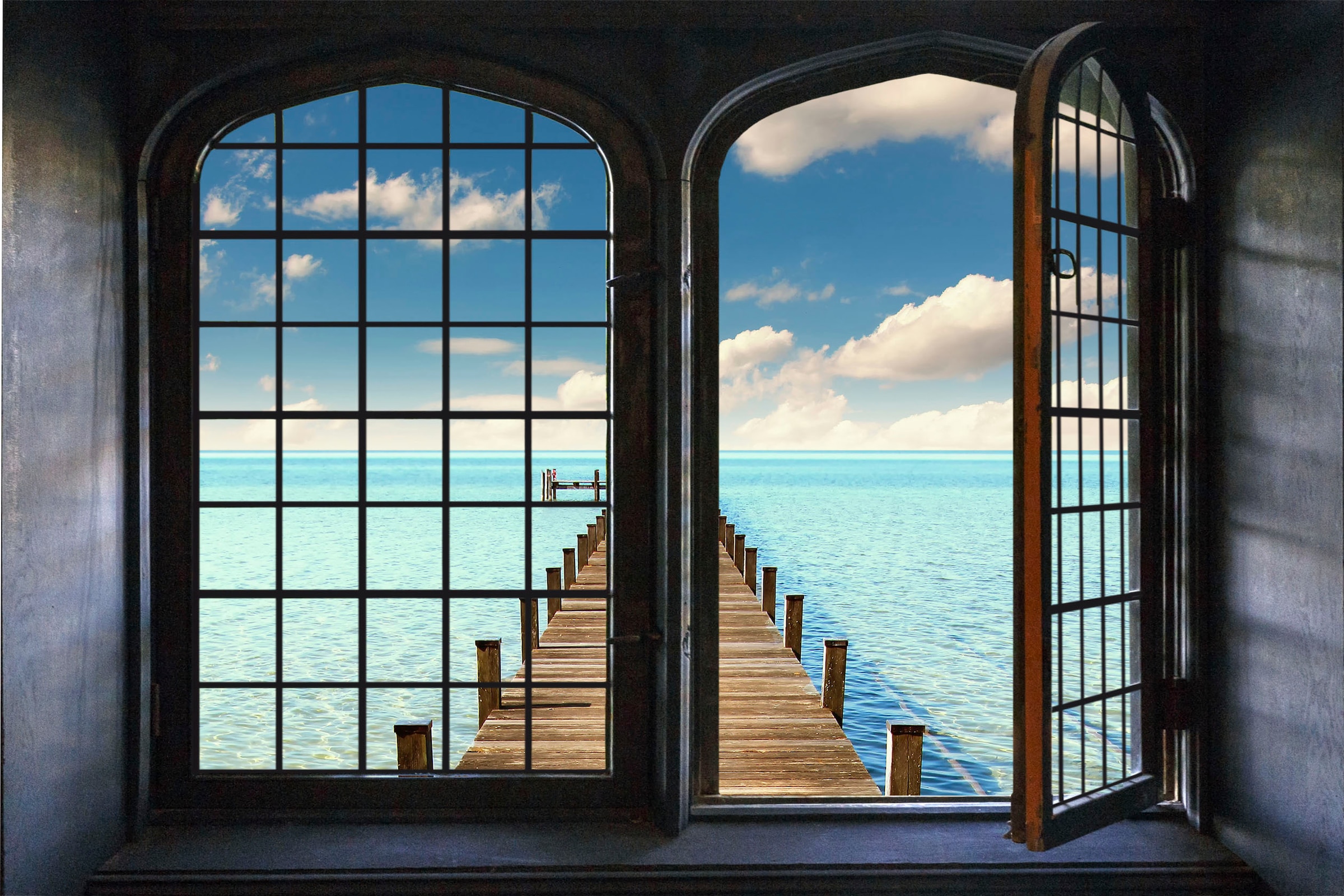 Image of queence Wandsticker "Bora Bora" Wandsticker, Wandbild, selbstklebend, 3D, Fenster