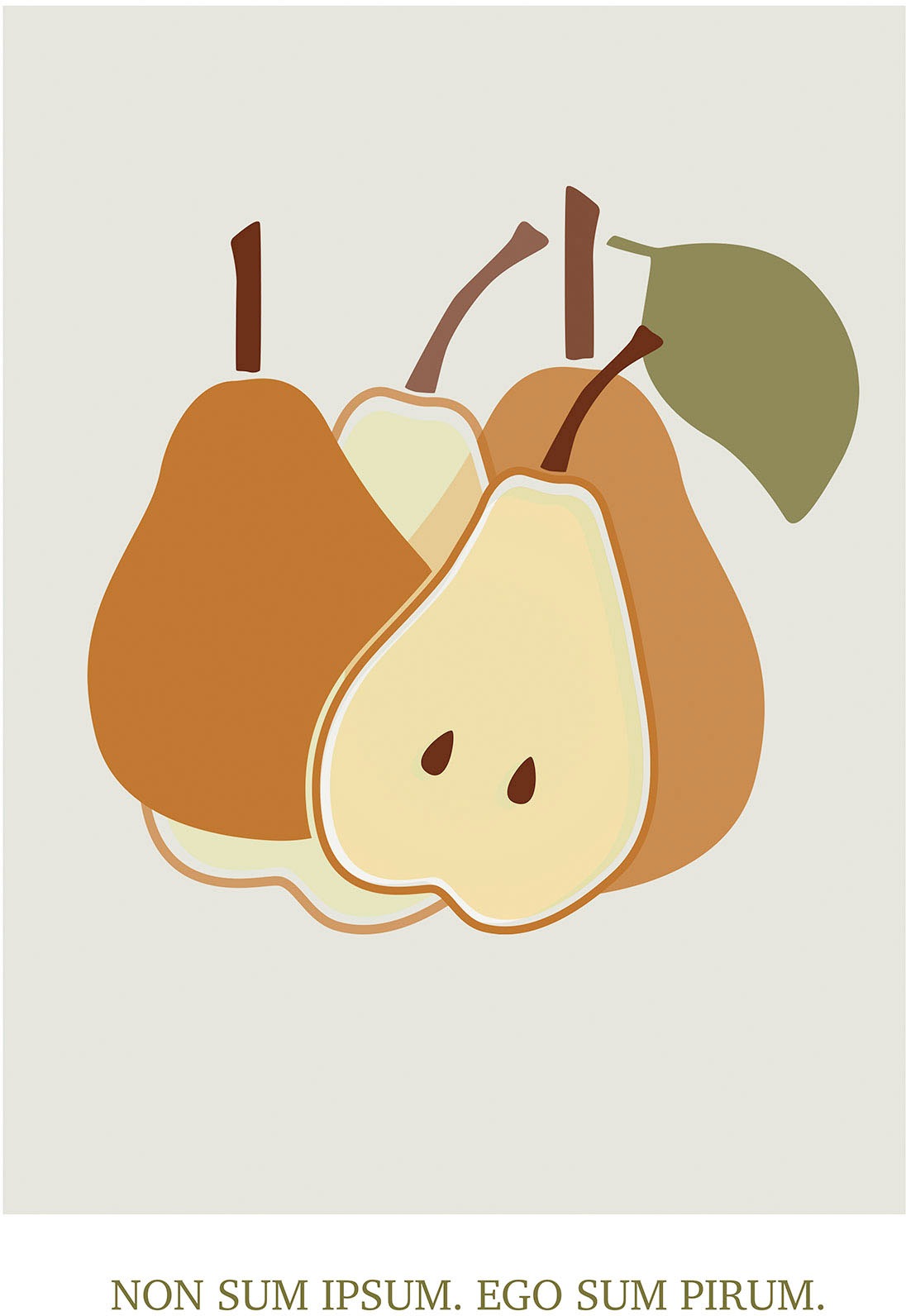 Image of Komar Bild "Cultivated Pears" Natur 1 Stk. tlg. Wandbild zur Dekoration - ohne Rahmen