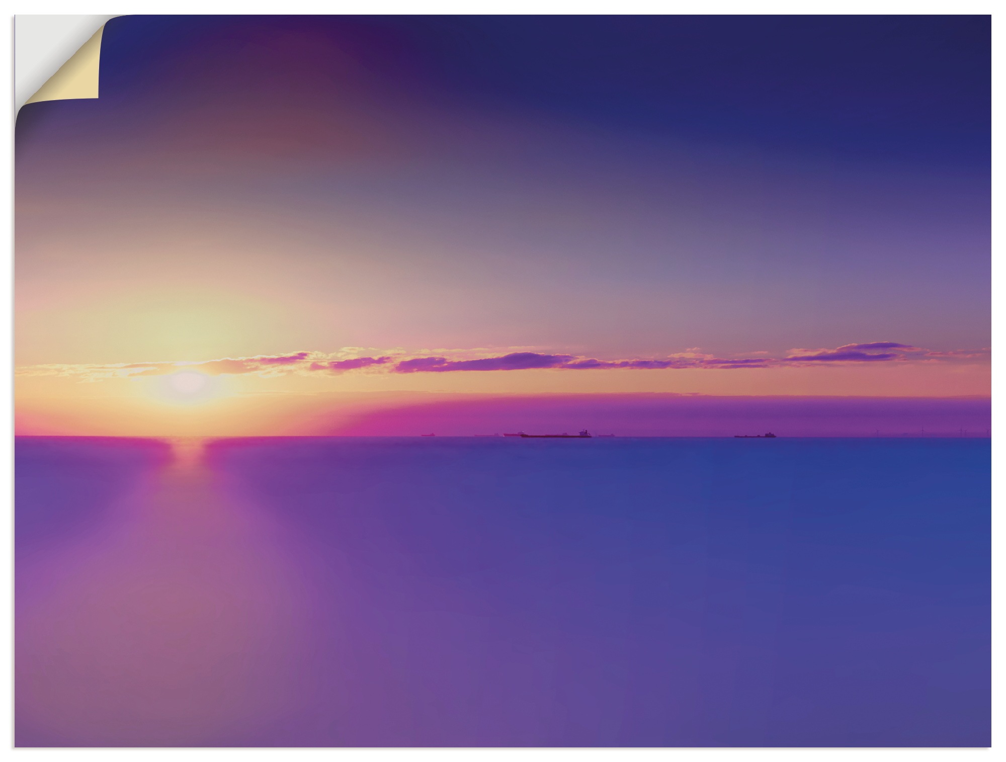 Image of Artland Wandbild »Sonnenuntergang Atlantischer Ozean«, Gewässer, (1 St.), in vielen Grössen & Produktarten - Alubild / Outdoorbild für den Aussenbereich, Leinwandbild, Poster, Wandaufkleber / Wandtattoo auch für Badezimmer geeignet bei Ackermann Versand S