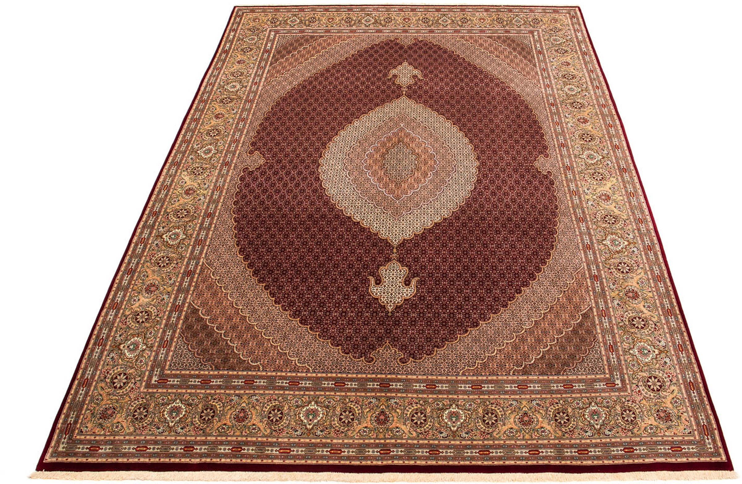 Image of morgenland Orientteppich »Perser - Täbriz - 400 x 298 cm - dunkelrot«, rechteckig, 10 mm Höhe, Wohnzimmer, Handgeknüpft, Einzelstück mit Zertifikat bei Ackermann Versand Schweiz