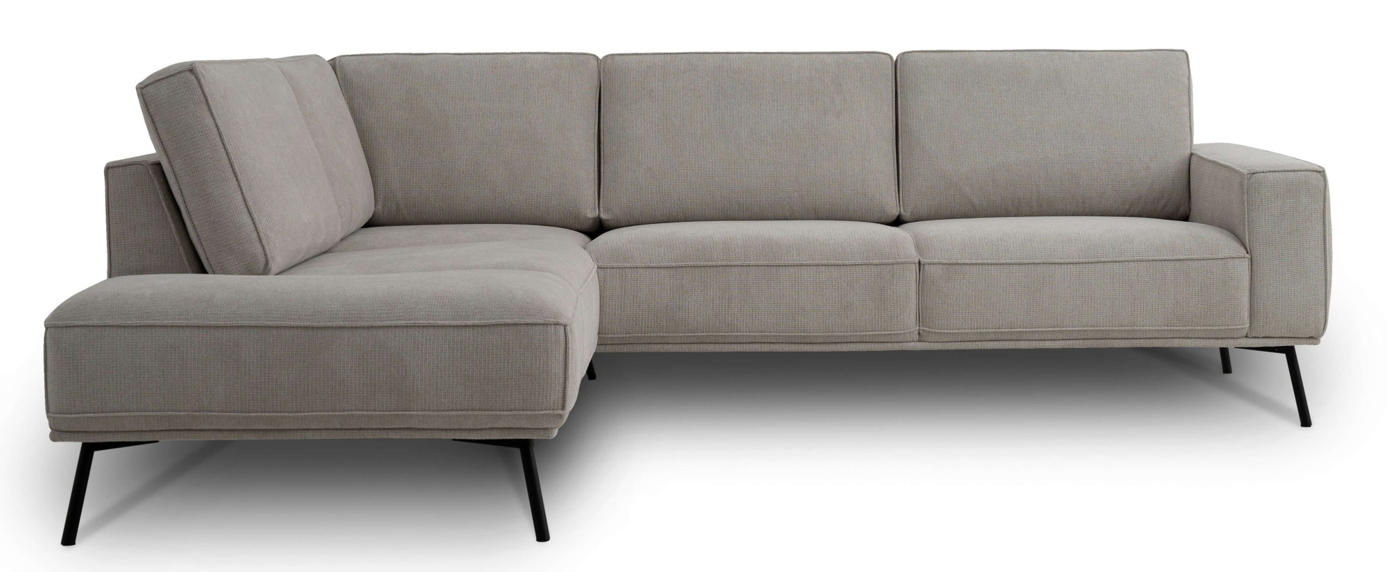 GOODproduct Canapé d'angle »Vosby« 260 cm, Chenille,  mit dekorativer Kedernaht, Wellenunterfederung