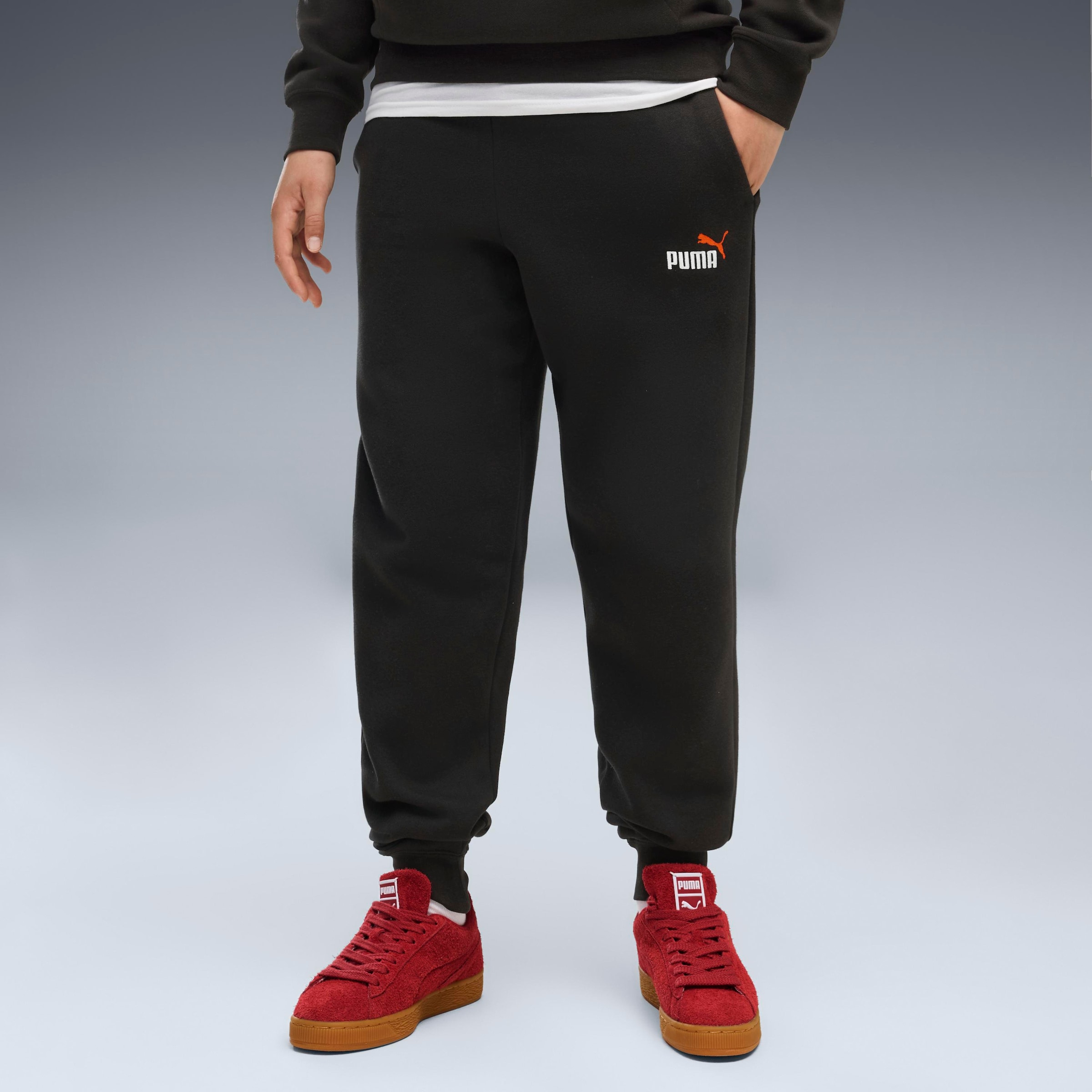 Image of PUMA Trainingshose "ESS 2 COLOR NO 1 LOGO SWEATPANTS FL B" mit elastischem Bund, mit gerippten Bündchen