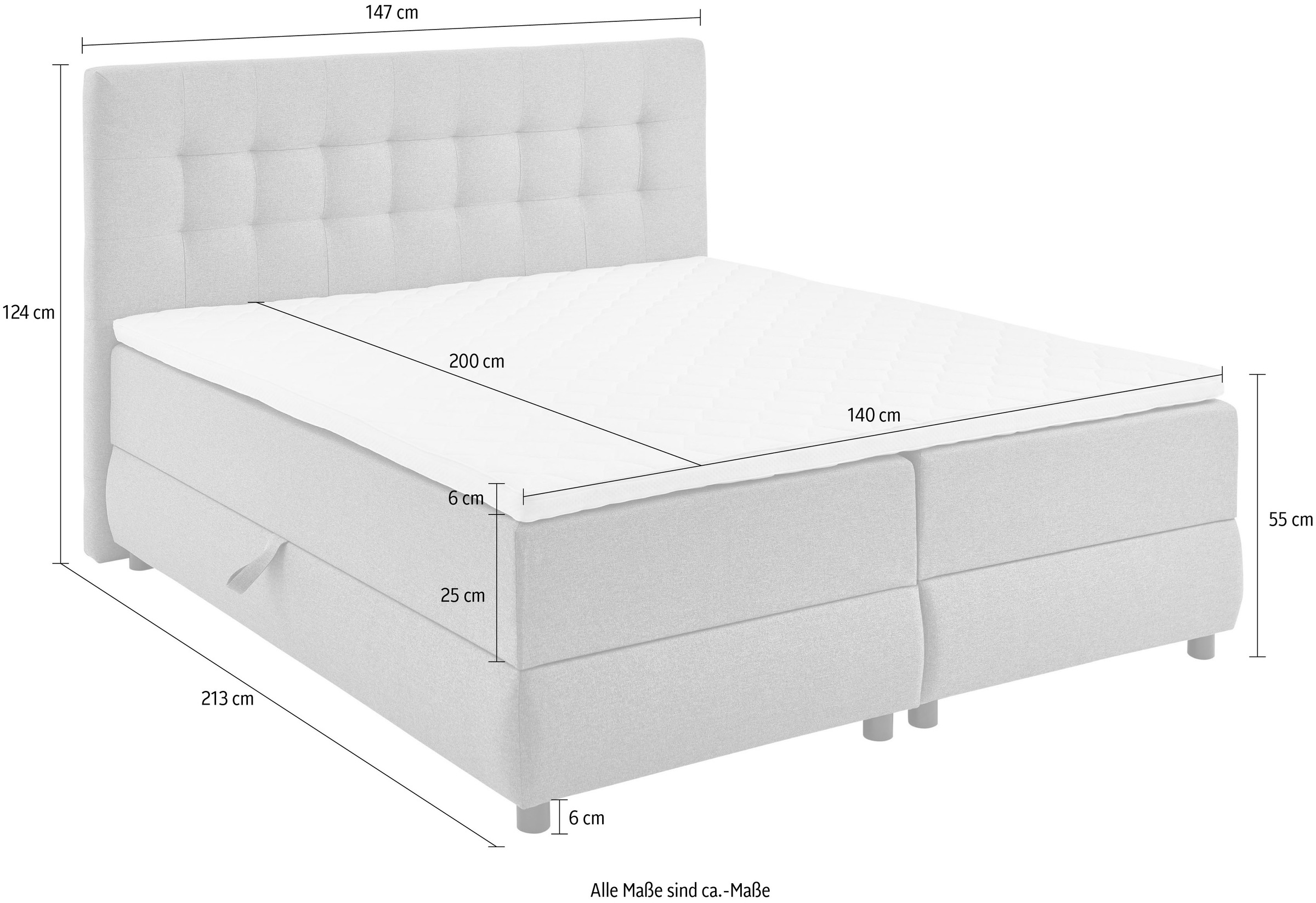 ATLANTIC home collection Boxbett »LILO«, inkl. Bettkasten und Topper