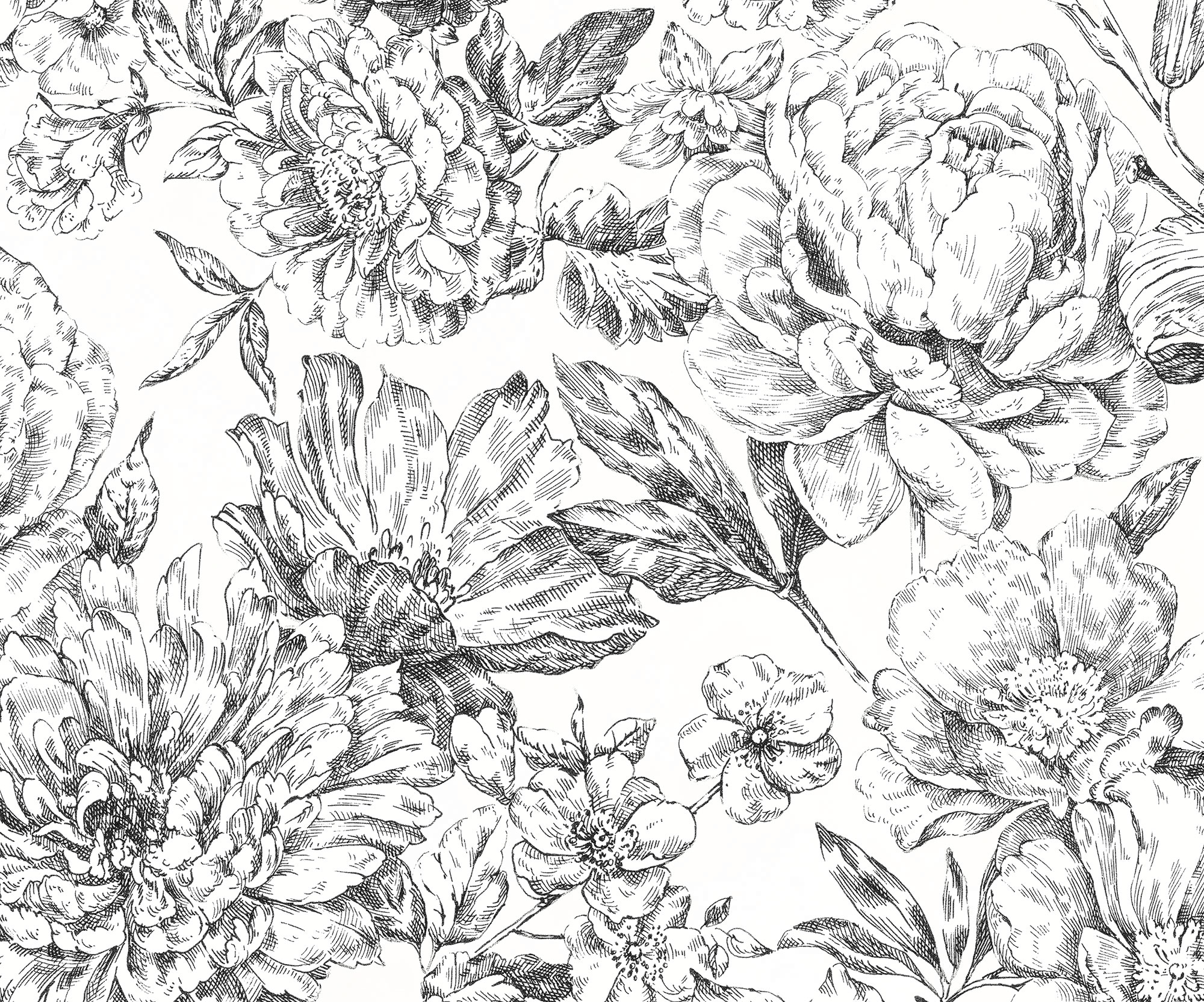Image of Komar Vliestapete "Digitaldruck Vlies - Flowerbed - Grösse 300 x 250 cm" bedruckt glatt Wohnzimmer, Schlafzimmer