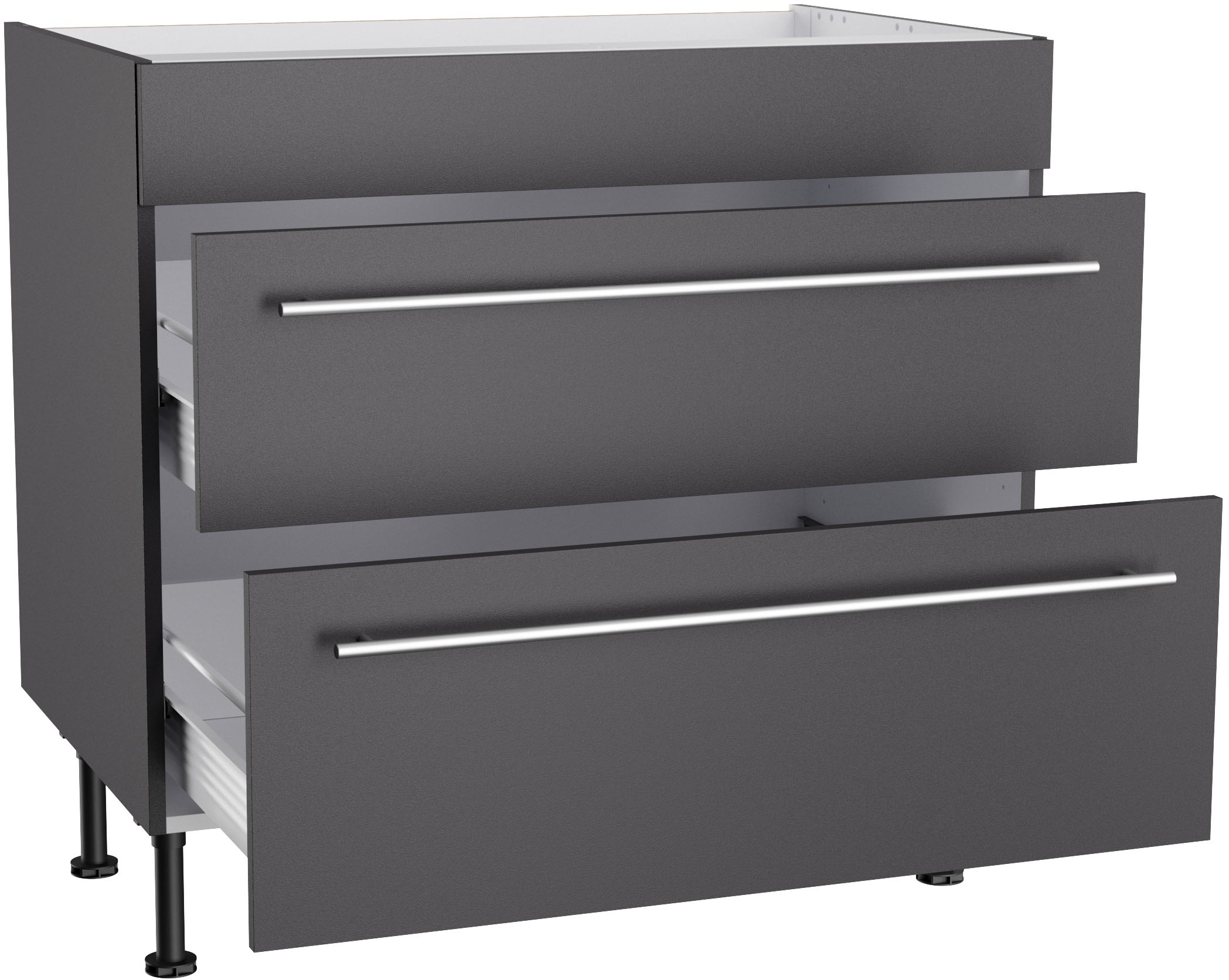 KOCHSTATION Kochfeldumbauschrank »KS-Bern2«, Breite 90 cm, Kochfeldumbauschrank, 2 Auszügen, 1 feste Blende