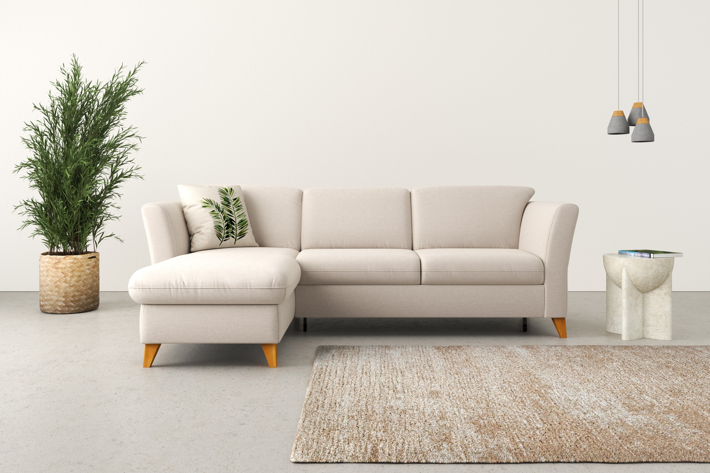 Home affaire Ecksofa »Trelleborg L-Form«, Federkern-Polsterung, wahlweise mit Bettfunktion und Bettkasten