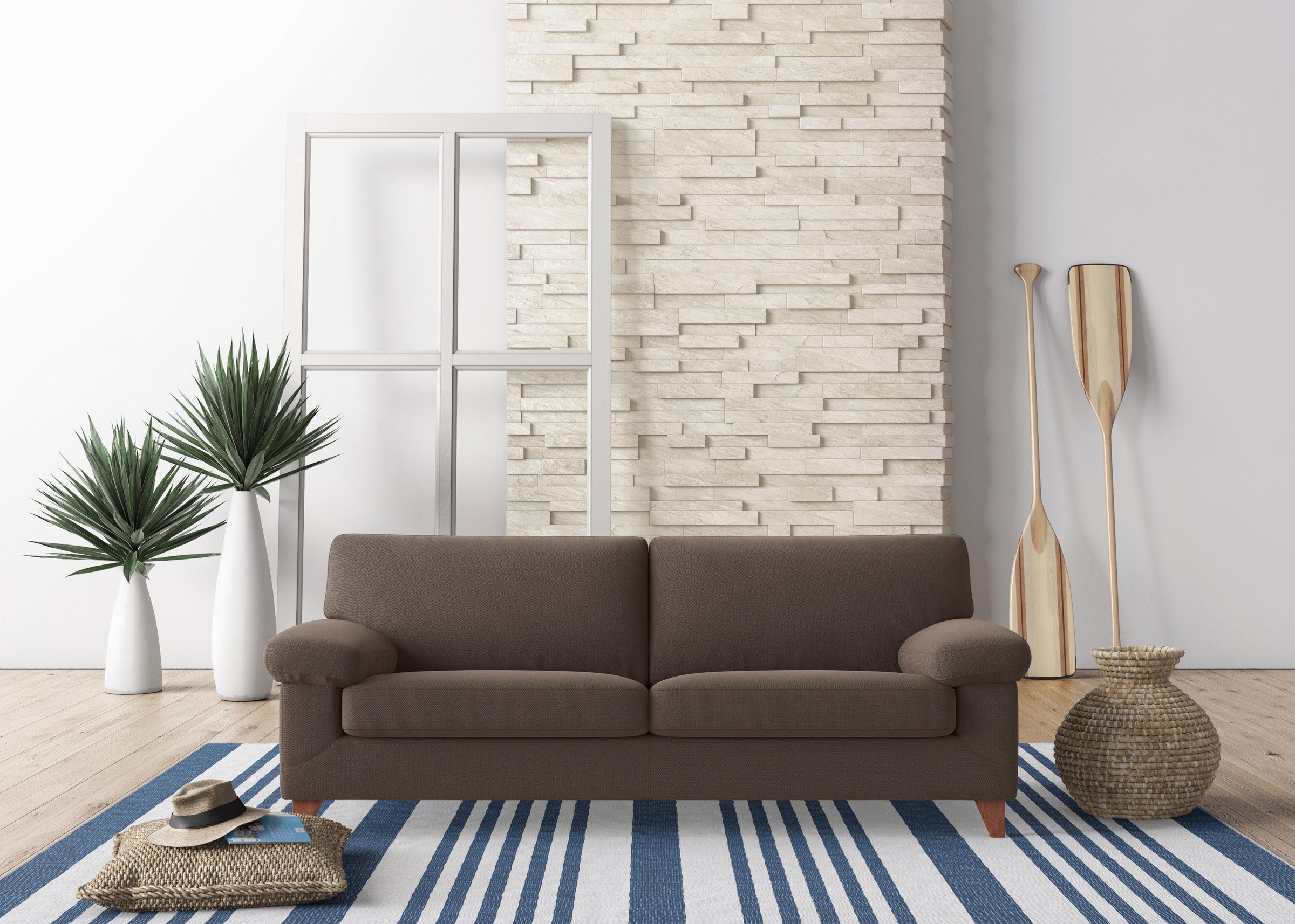 Image of machalke® 3-Sitzer »diego«, mit weichen Armlehnen, Füsse wengefarben, Breite 225 cm bei Ackermann Versand Schweiz