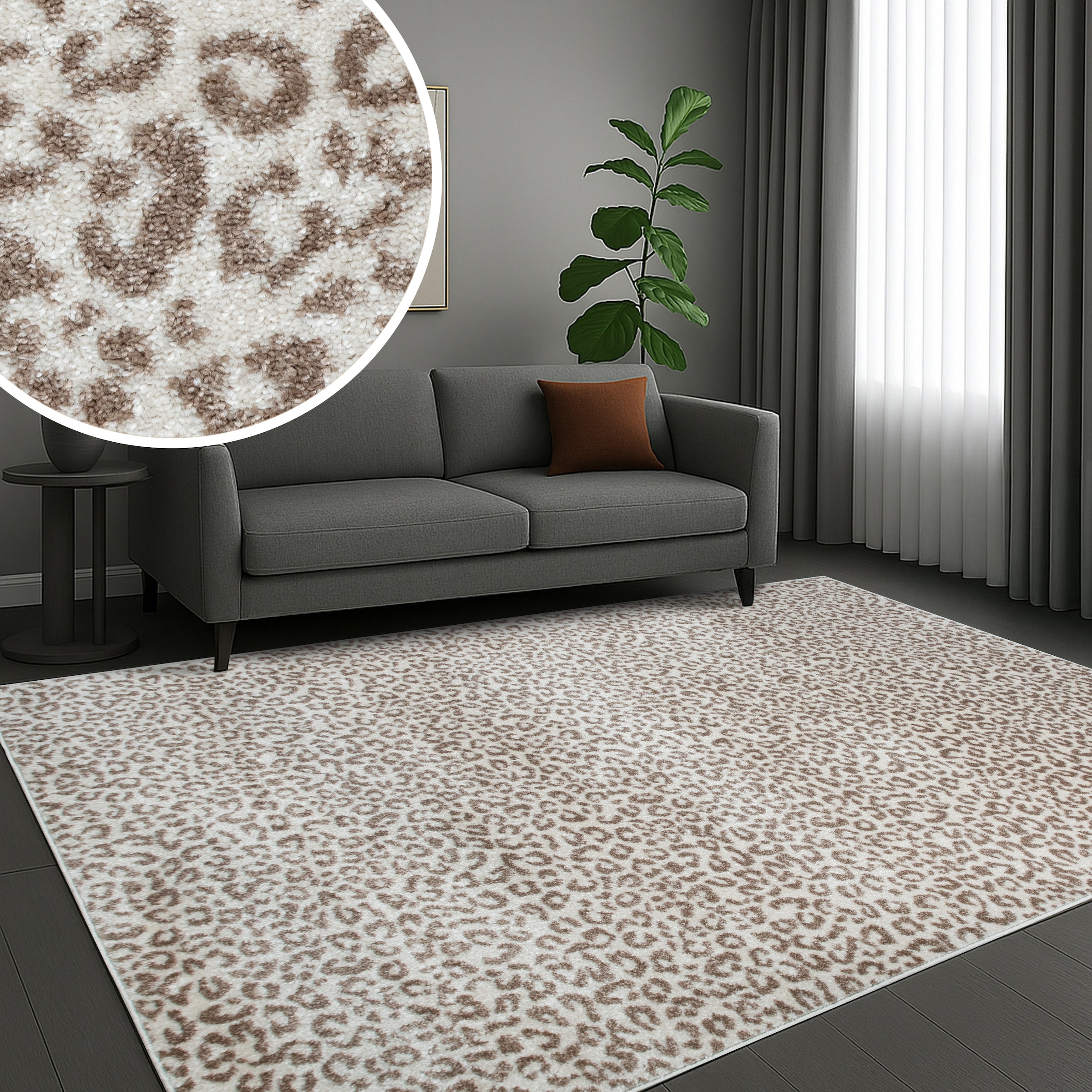 GOODproduct Tapis »Fynna, Leoparden-Muster, Animal Print, modern« Rectangulaire 9 mm Höhe Léopard, peluche très douce, salon, chambre, salle à manger