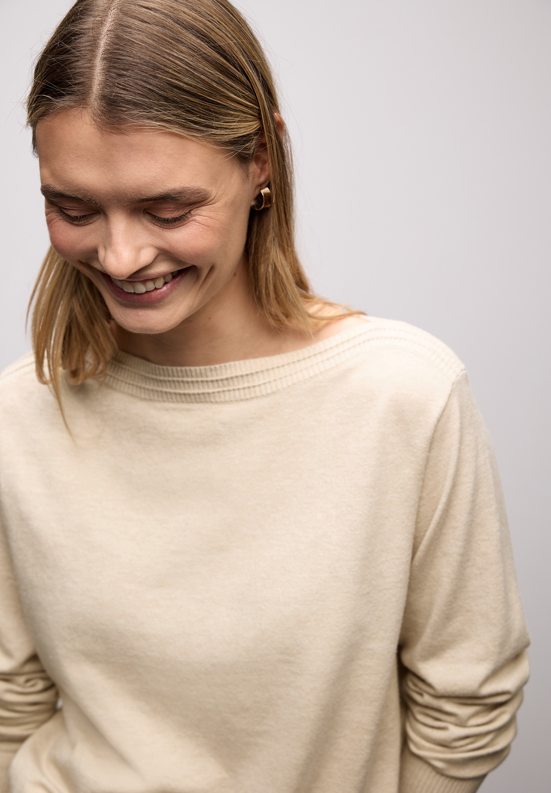 STREET ONE Pull en tricot U-Boot-Ausschnitt mit Strukturdetails