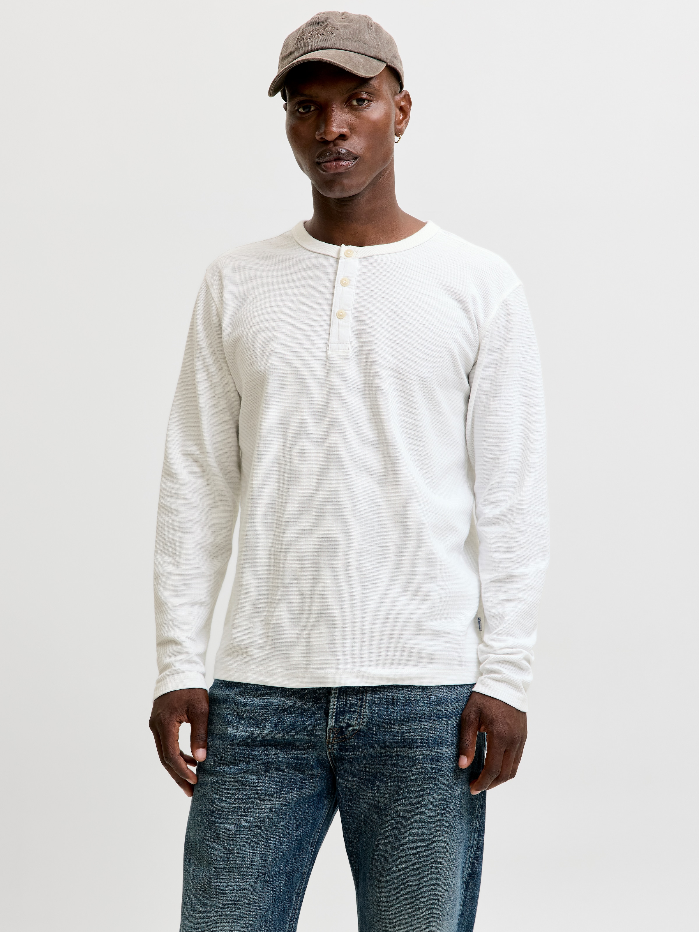 Image of Jack & Jones Langarmshirt "JPRBLUAARON LS HENLEY TEE" Baumwollmischung, regular fit