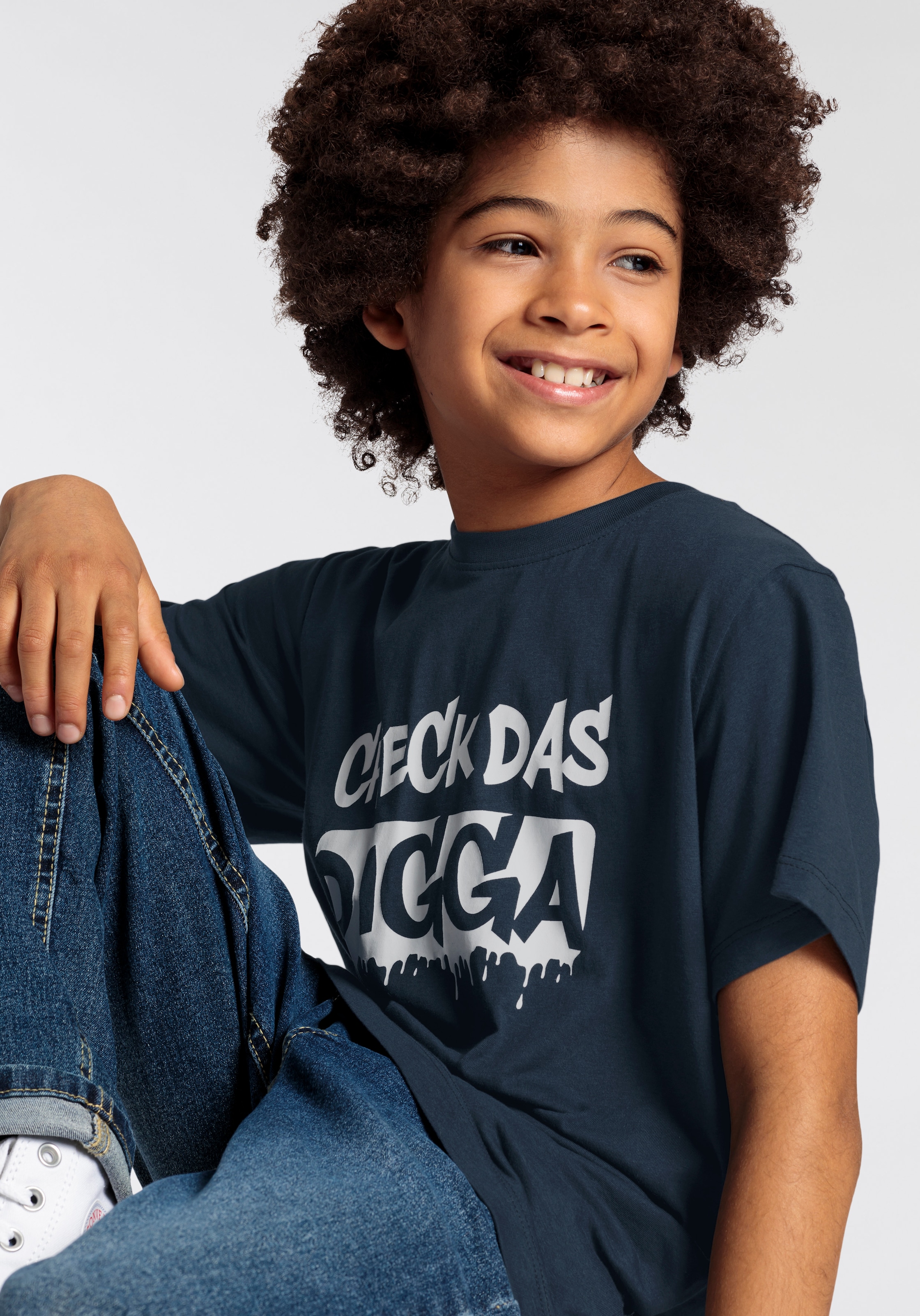 Trendige KIDSWORLD T-Shirt »CHECK DAS DIGGA«, Sprücheshirt für Jungen  versandkostenfrei kaufen