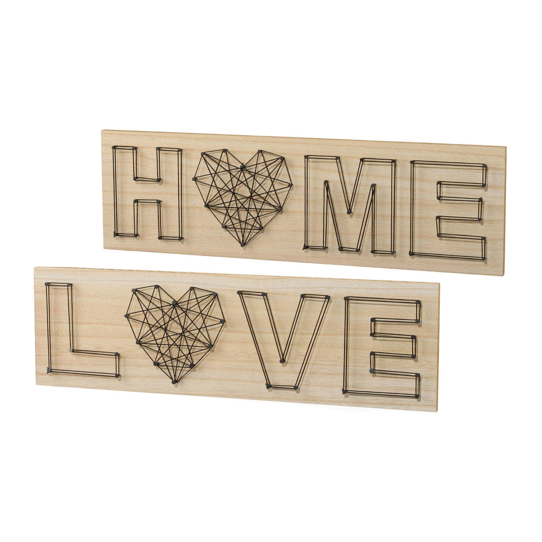 Creativ home 2 (Set, mit St.), Holzbild, Schriftzug aus maintenant Wanddeko, Holz