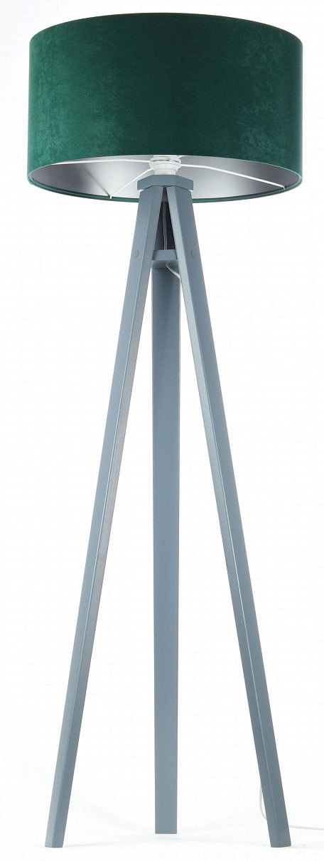 Image of Jens Stolte Leuchten Stehlampe »Karin«, E27, 2 St., Textilstehleuchte, 50cm Ø, grün, Stoffstehleuchte grün/silber bei Ackermann Versand Schweiz