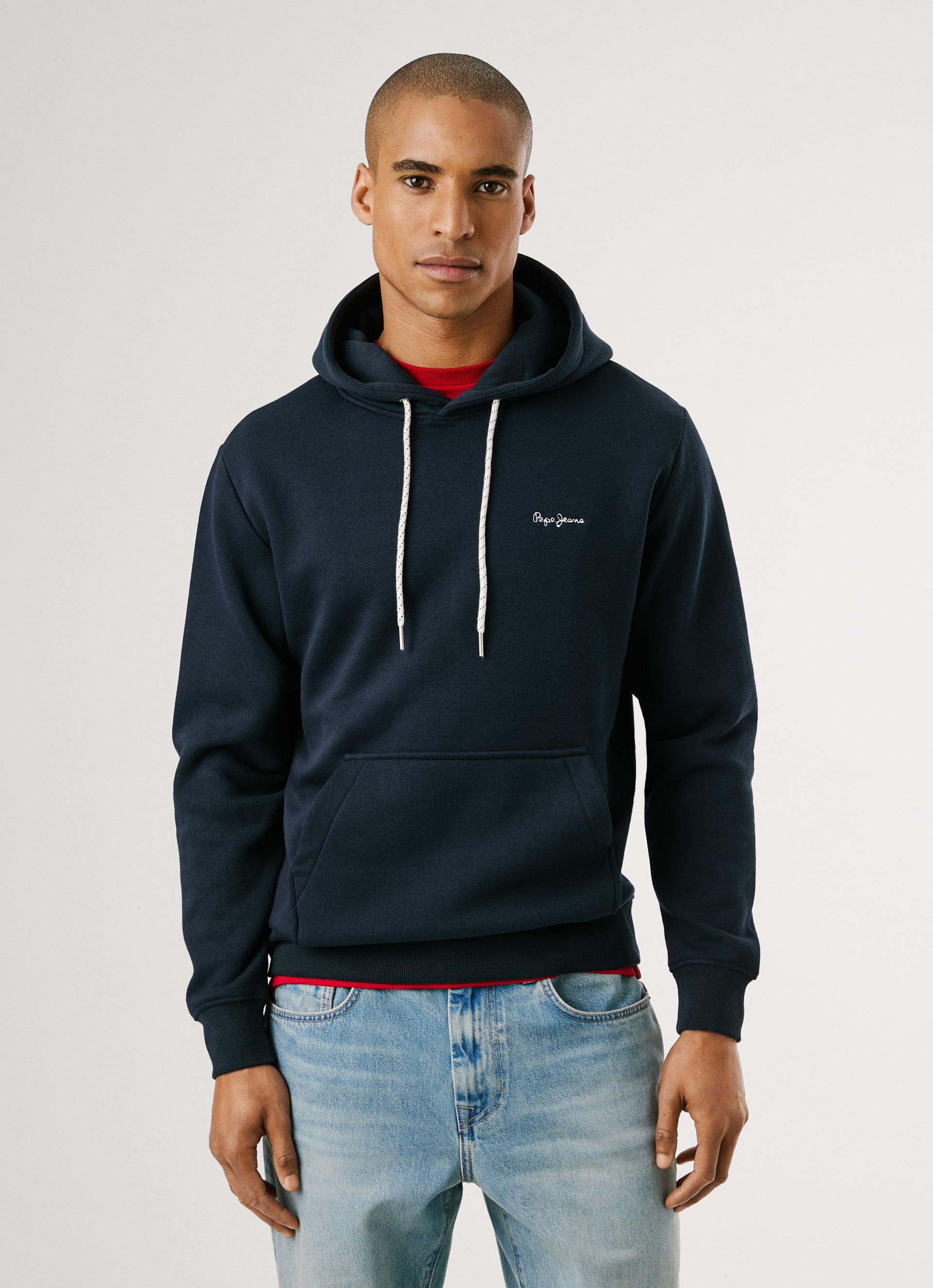 Image of Pepe Jeans Hoodie "MACBETH SMALL LOGO", Regular Fit mit gesticktem Logo