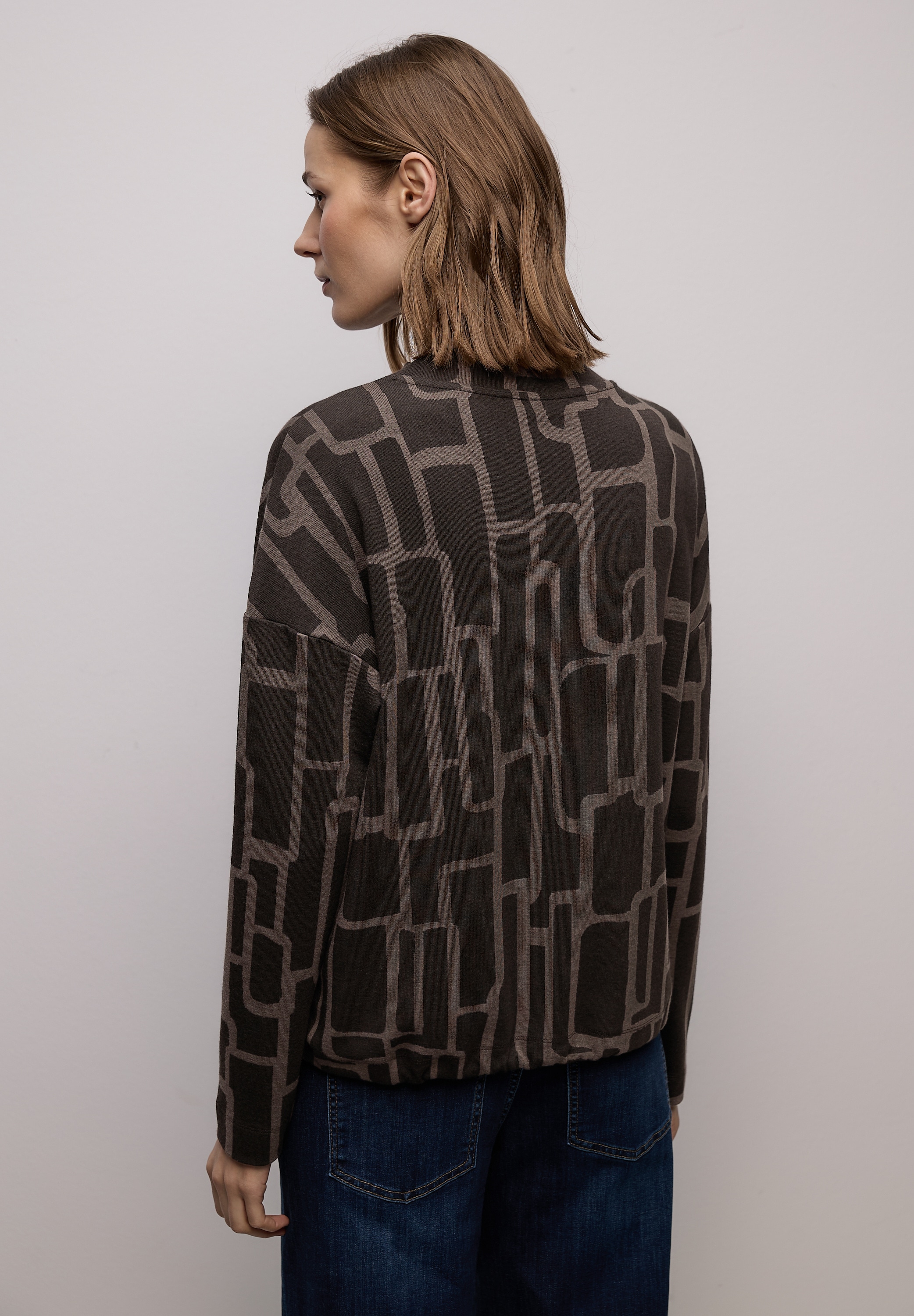 Image of STREET ONE Print-Shirt mit Tunnelzug und grafischem Allover-Print