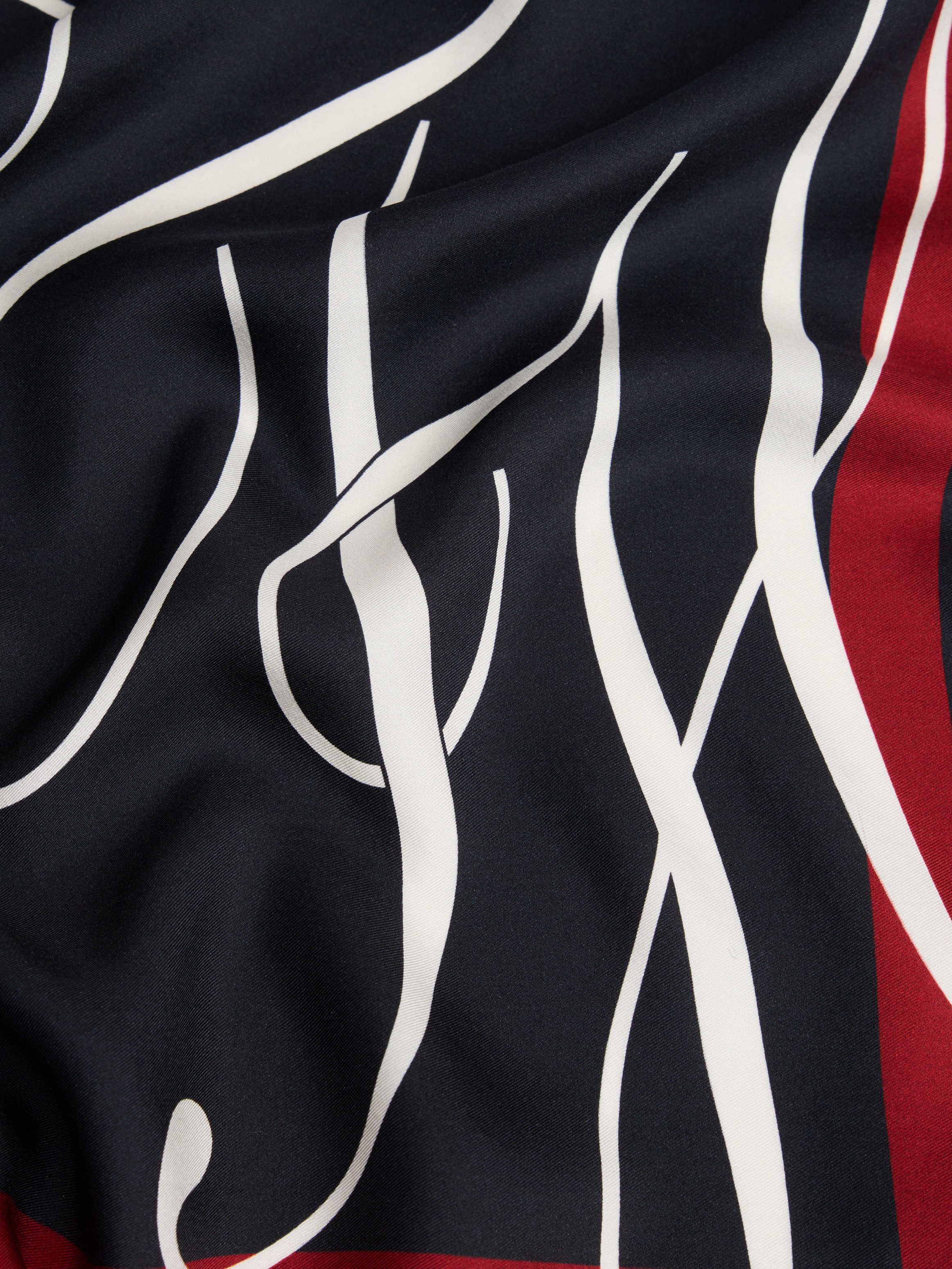 Tommy Hilfiger Halstuch »TH HERITAGE SCRIPT SILK SCARF«, quadratisch, aus reiner Seide mit Logo, Masse 50 xs0 cm