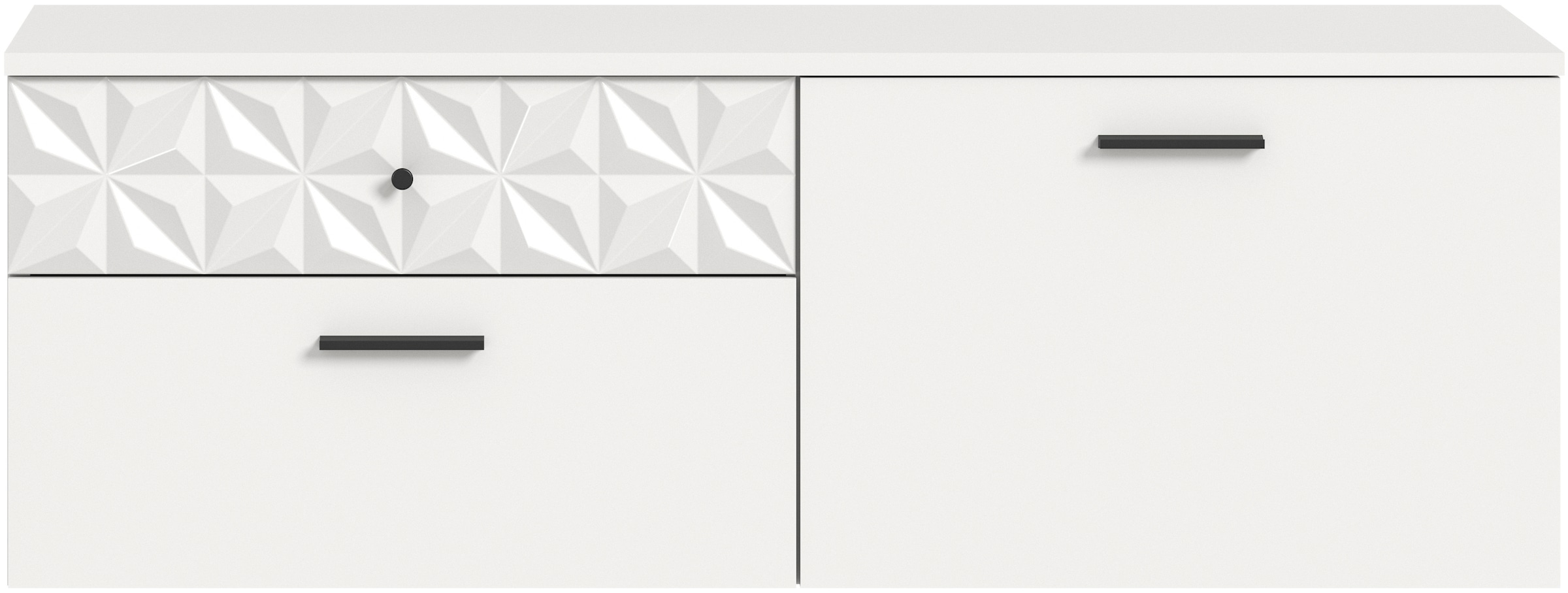 Image of Home affaire Schuhschrank "VICENZA, hängend, 2 Schubkästen, 1 Klappe, 2 Fächer, Ornamentabsetzung" Hängeschrank, Flurschrank, Dielenschrank, Anrichte, Kommode