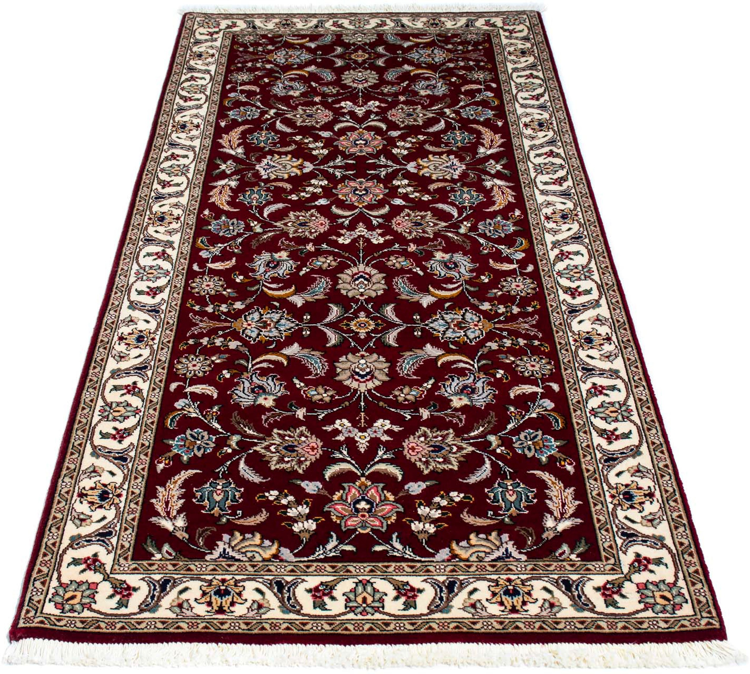 Image of morgenland Orientteppich »Perser - Täbriz - Royal - 205 x 88 cm - dunkelrot«, rechteckig, 7 mm Höhe, Wohnzimmer, Handgeknüpft, Einzelstück mit Zertifikat bei Ackermann Versand Schweiz