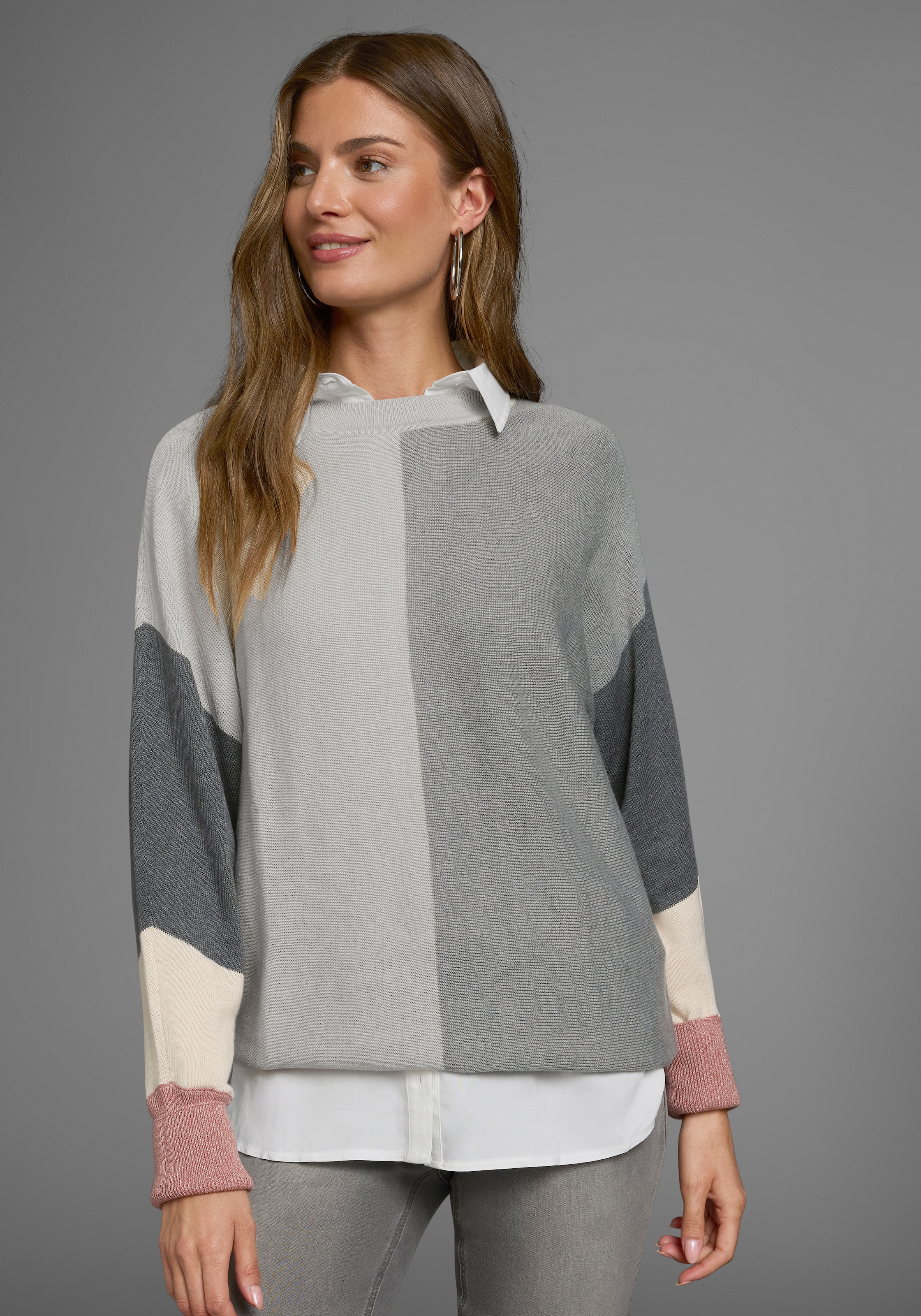 Image of Boysens Rundhalspullover mit modischem Pastel-Colorblocking
