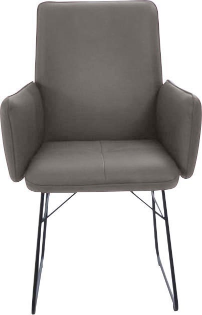 Image of K+W Komfort & Wohnen Armlehnstuhl () 1 Stk.Drahtkufengestell in Metall schwarz, Griff am Rücken, Steppung im Sitz
