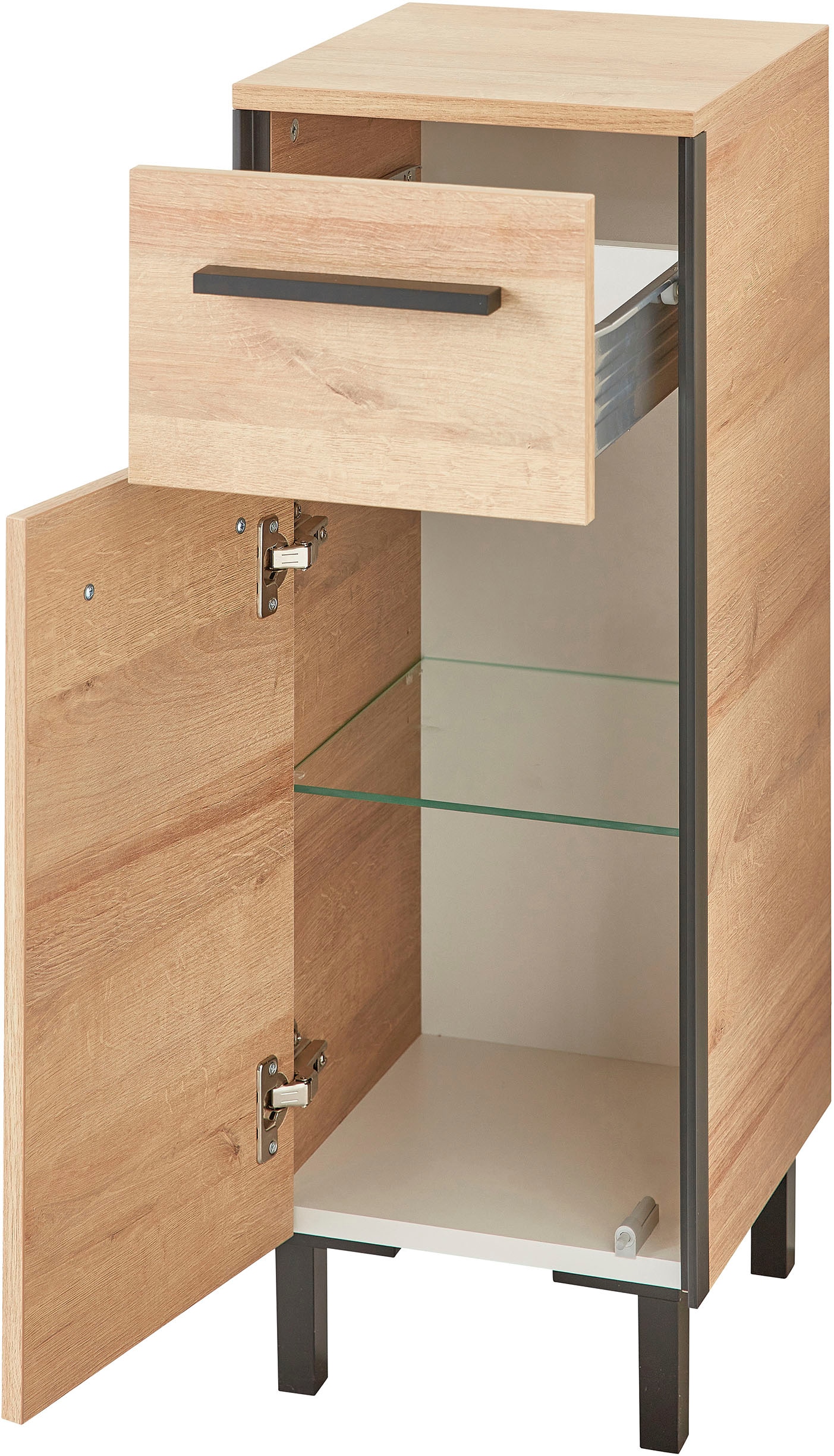 Saphir Ensemble de meubles de salle de bain »Quickset 395 5-teilig, Waschbeckenunterschrank mit LED-Spiegelschrank« 5 cuis tlg.