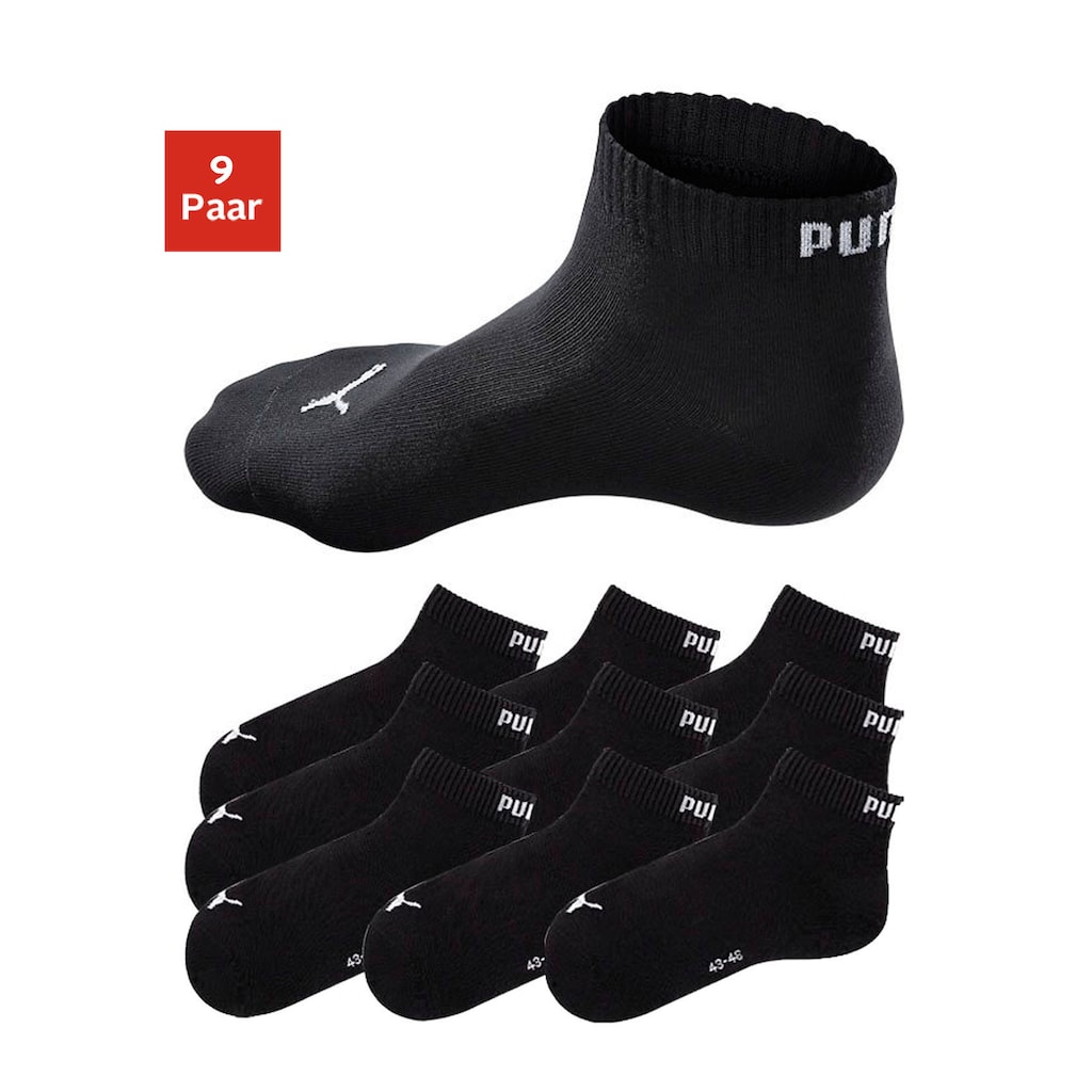 PUMA Kurzsocken, (9 Paar), mit Rippbündchen