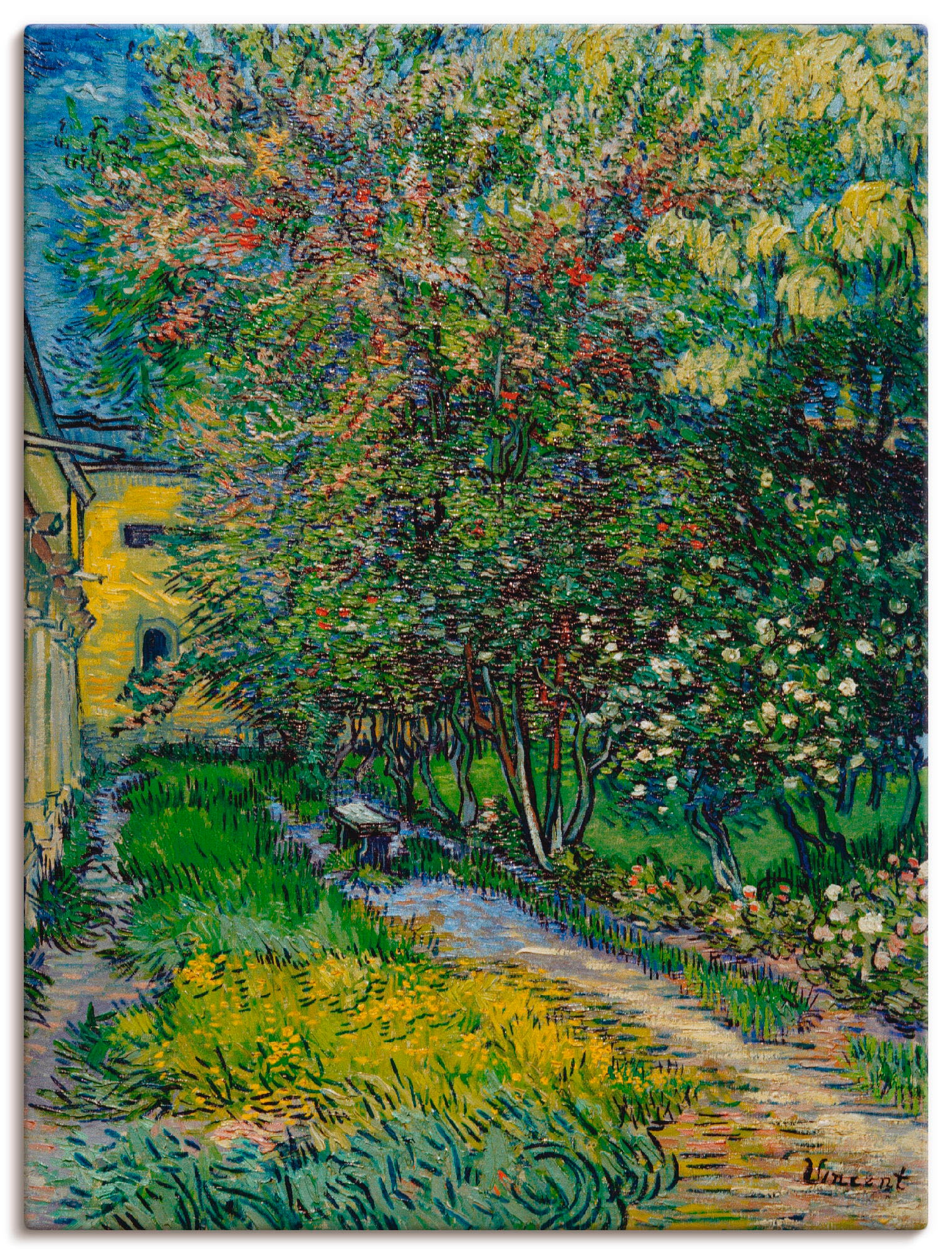 Image of Artland Leinwandbild "Der Garten vom St. Paul Krankenhaus" Garten 1 Stk. tlg. auf Holzrahmen gespannt